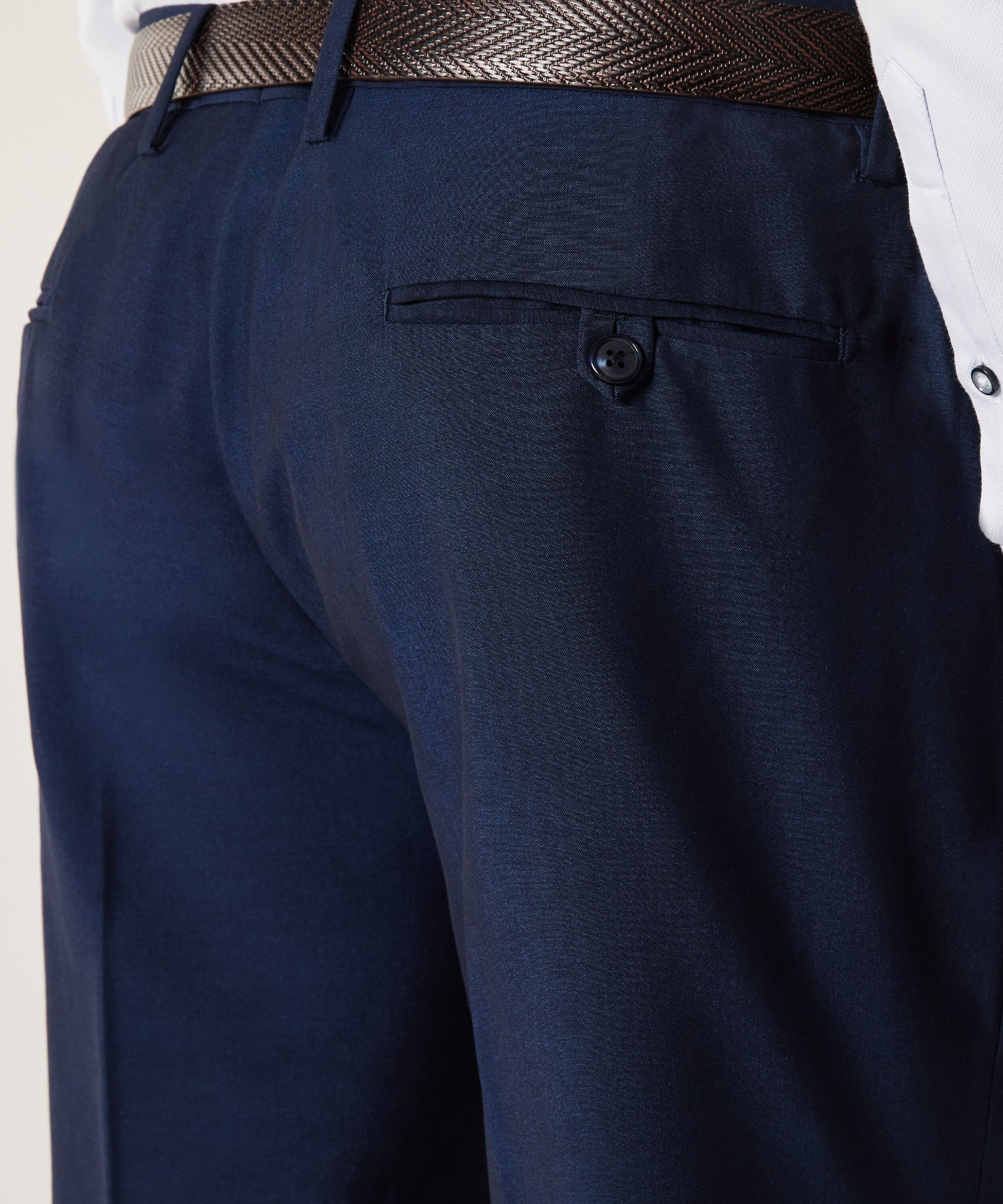 Slim Fit Two-Tone Tailored Pant - New Navy, Suit Pants