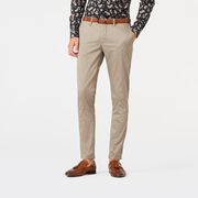 Mens Light Brown Cotton Ultra Slim Chino