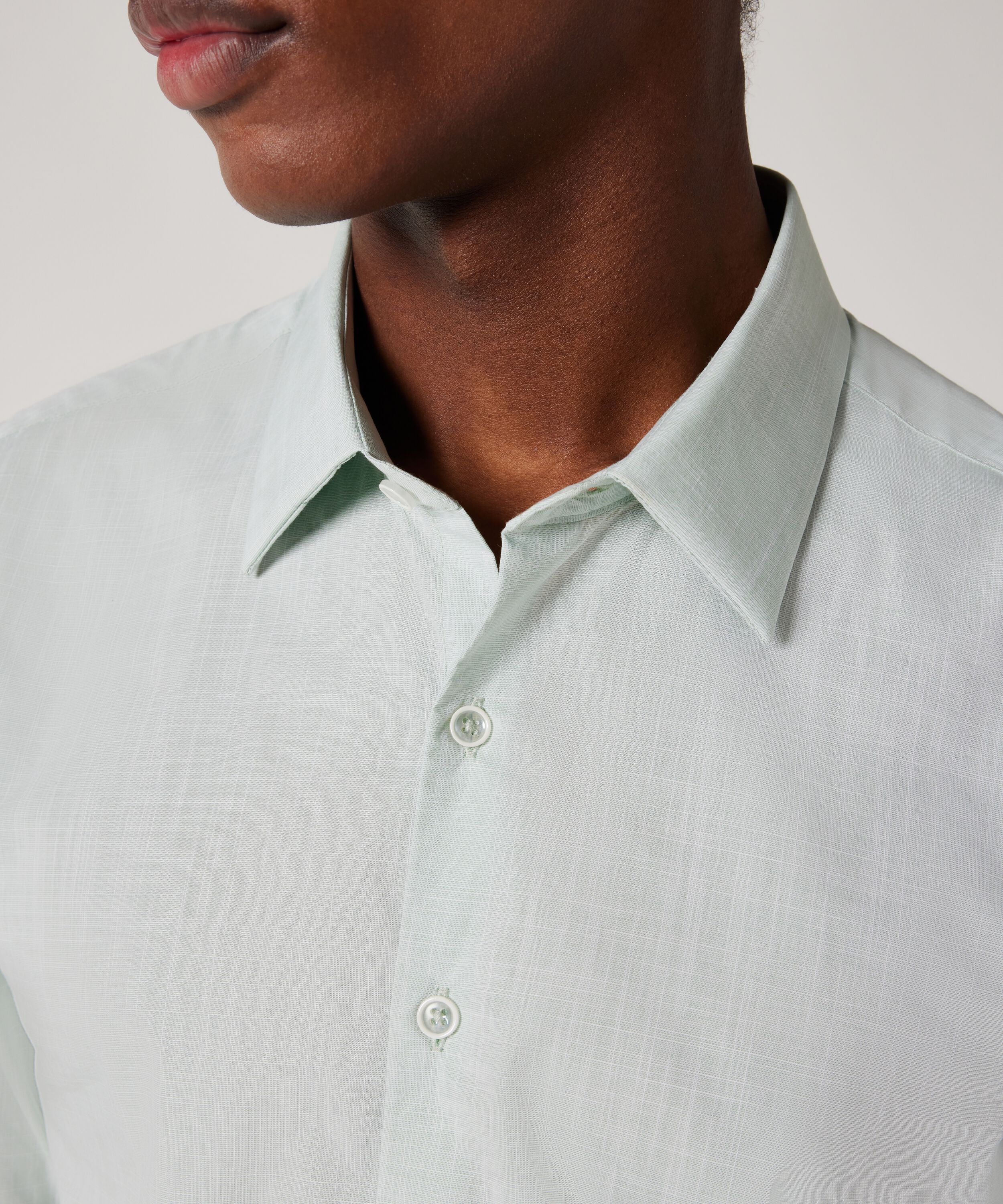 Regular Fit Long Sleeve Slub Texture Shirt - Mint | Shirts | Politix