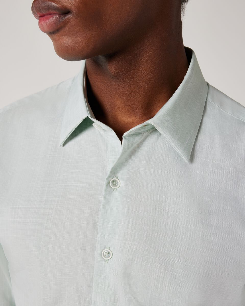 Regular Fit Long Sleeve Slub Texture Shirt