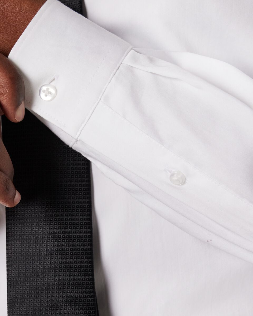 Regular Sateen Long Sleeve Shirt, White, hi-res
