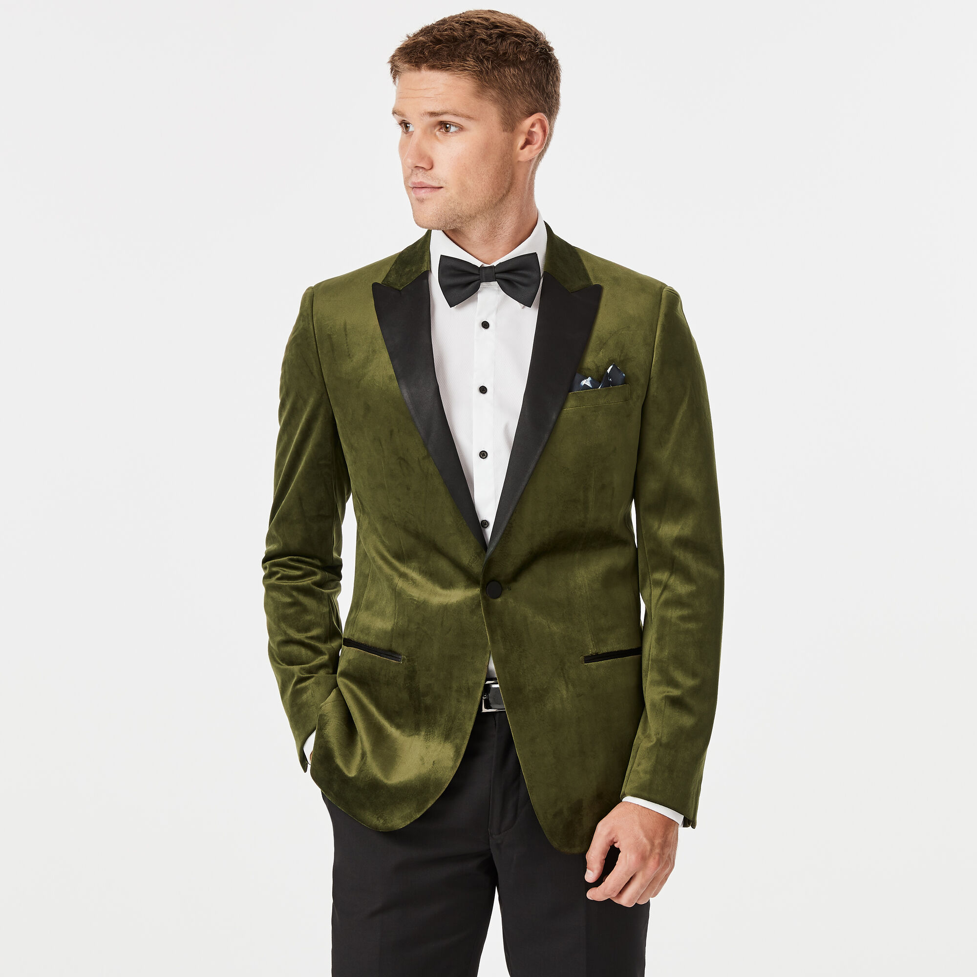 Benetutti - Olive - Velvet Jacket Green Peak Tuxedo | Tuxedos | Politix