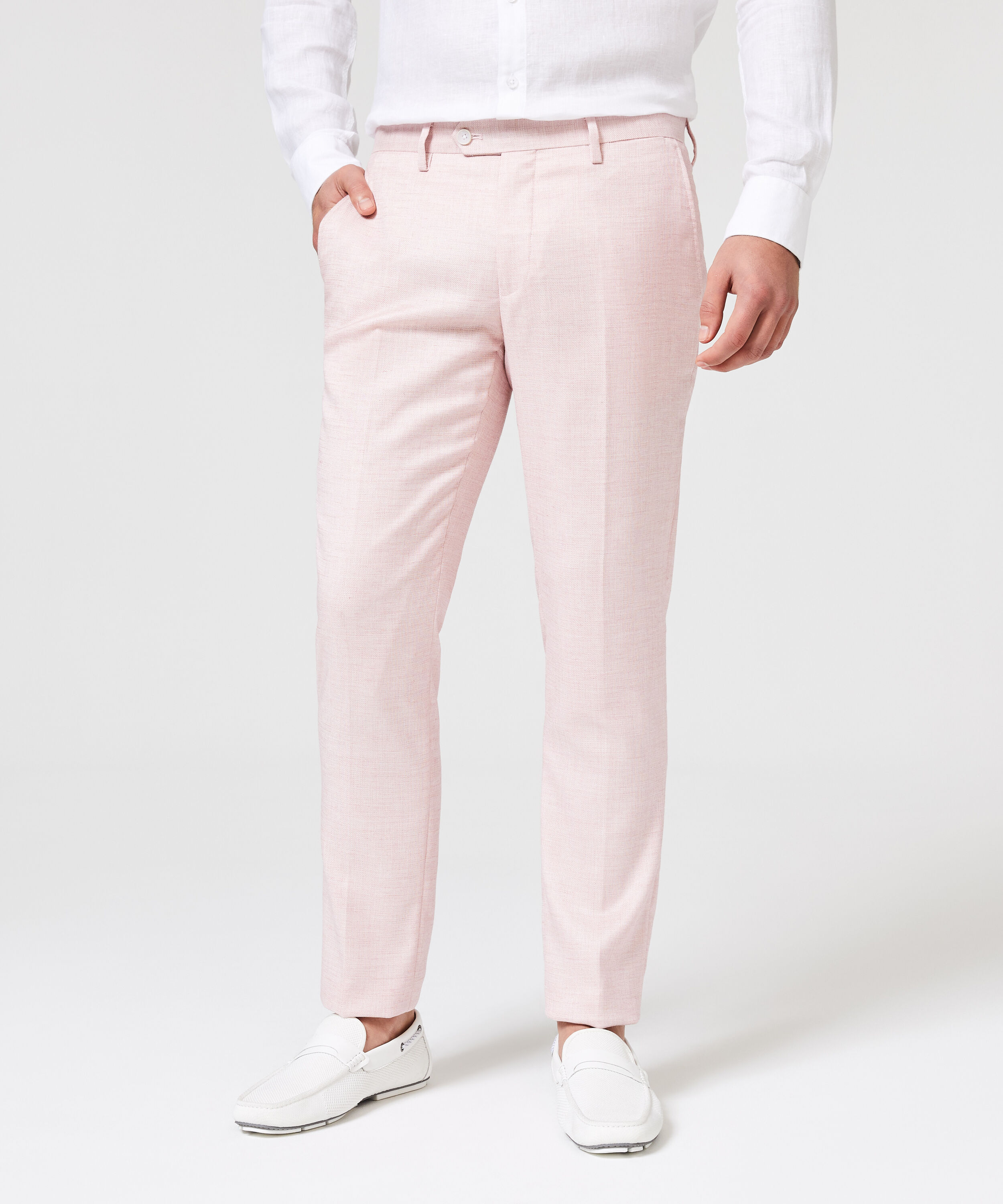 Talorop Tailored Pant - Pink - Linen Stretch Pants Slim Fit