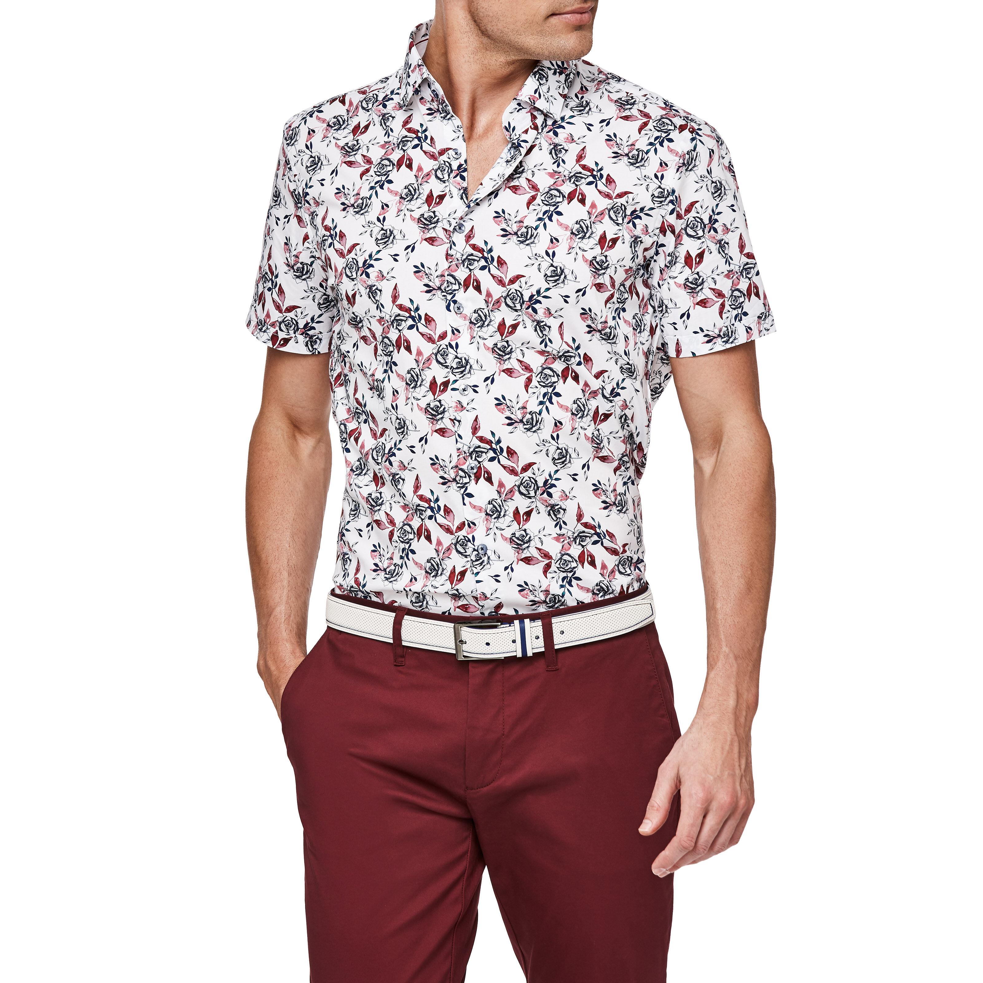 Besano - White/Navy - Ss Watercolour 