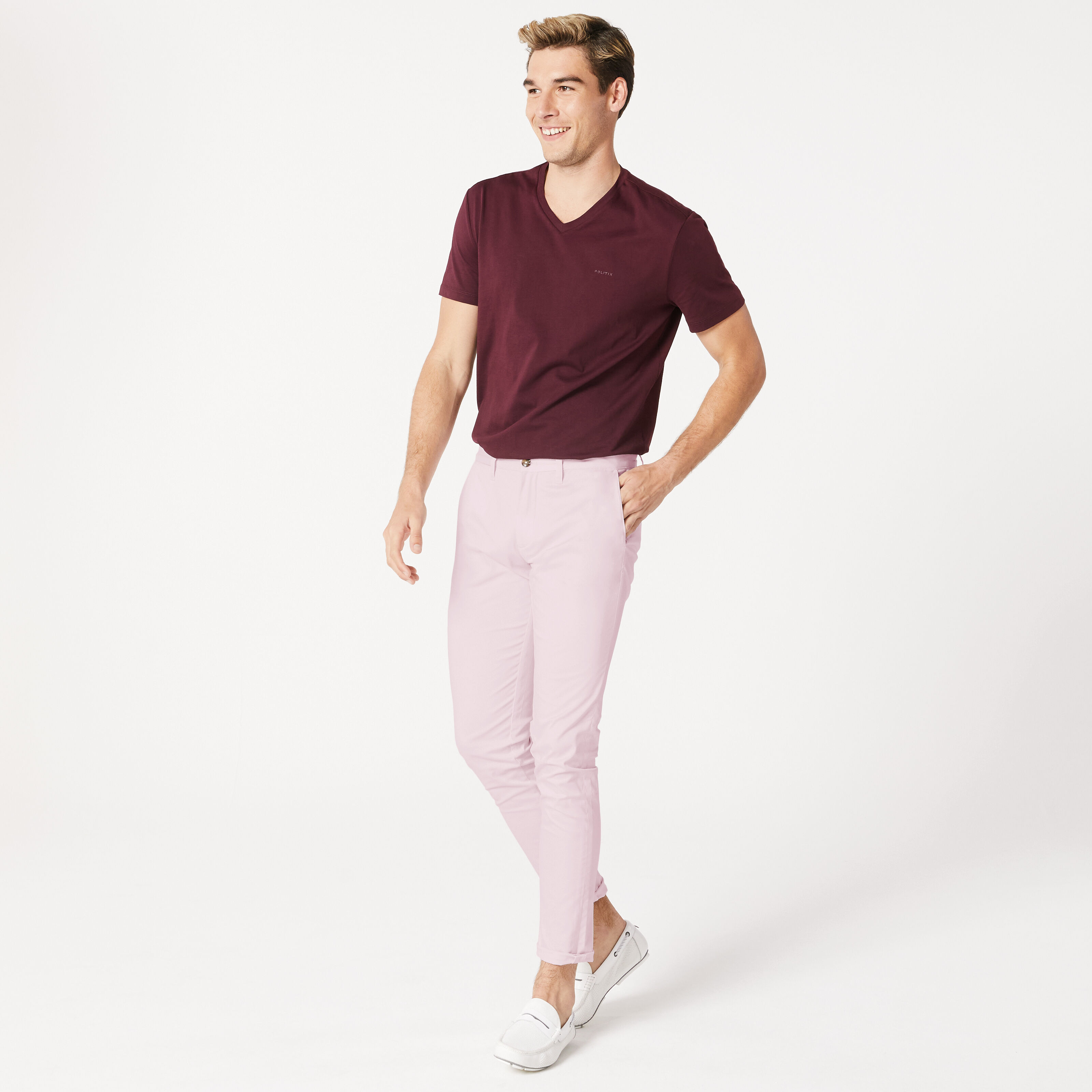 Pink chinos shop