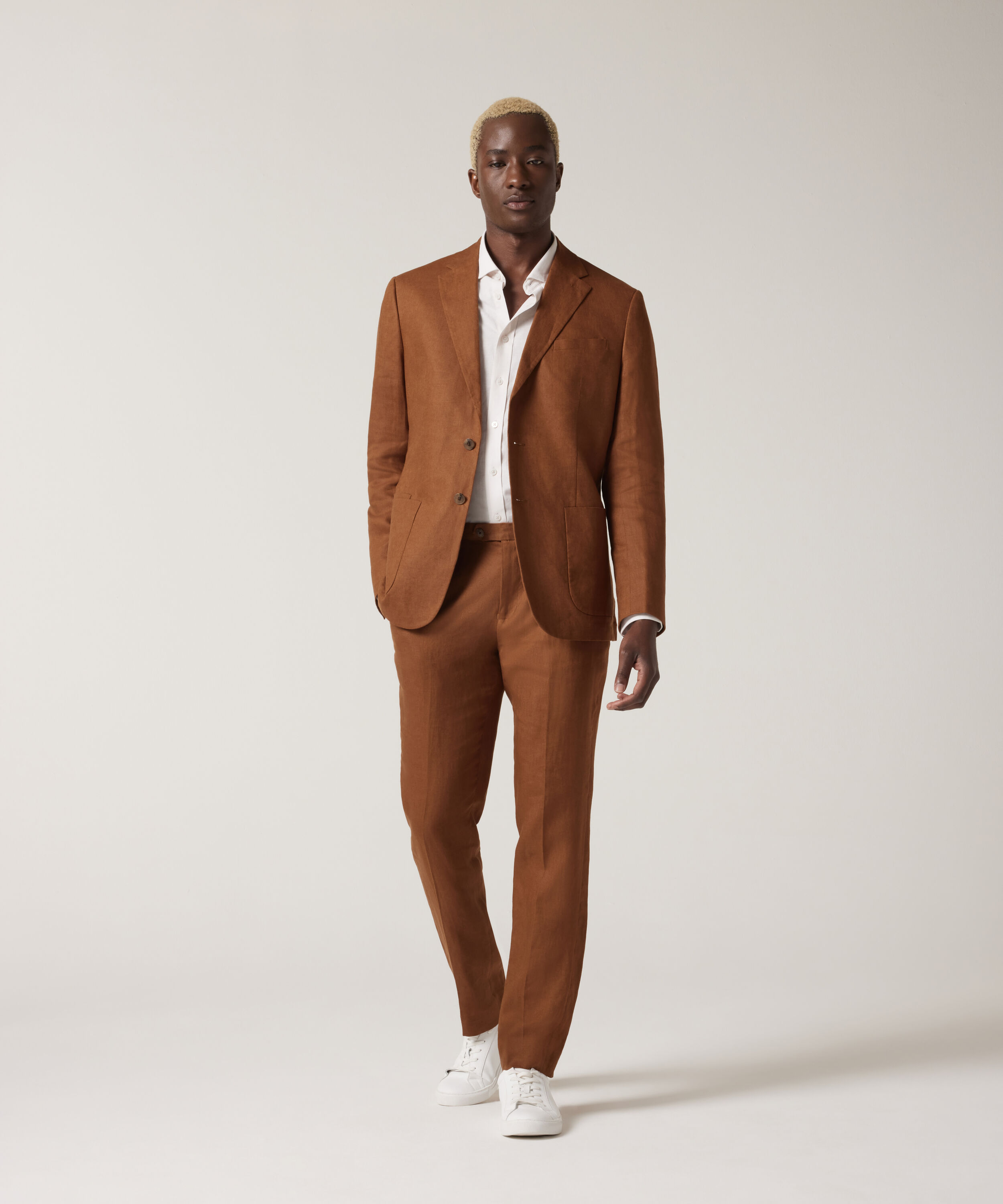 Suit Rust Blazer Buy Rust Brown Linen Blend Tailored Fit Suit