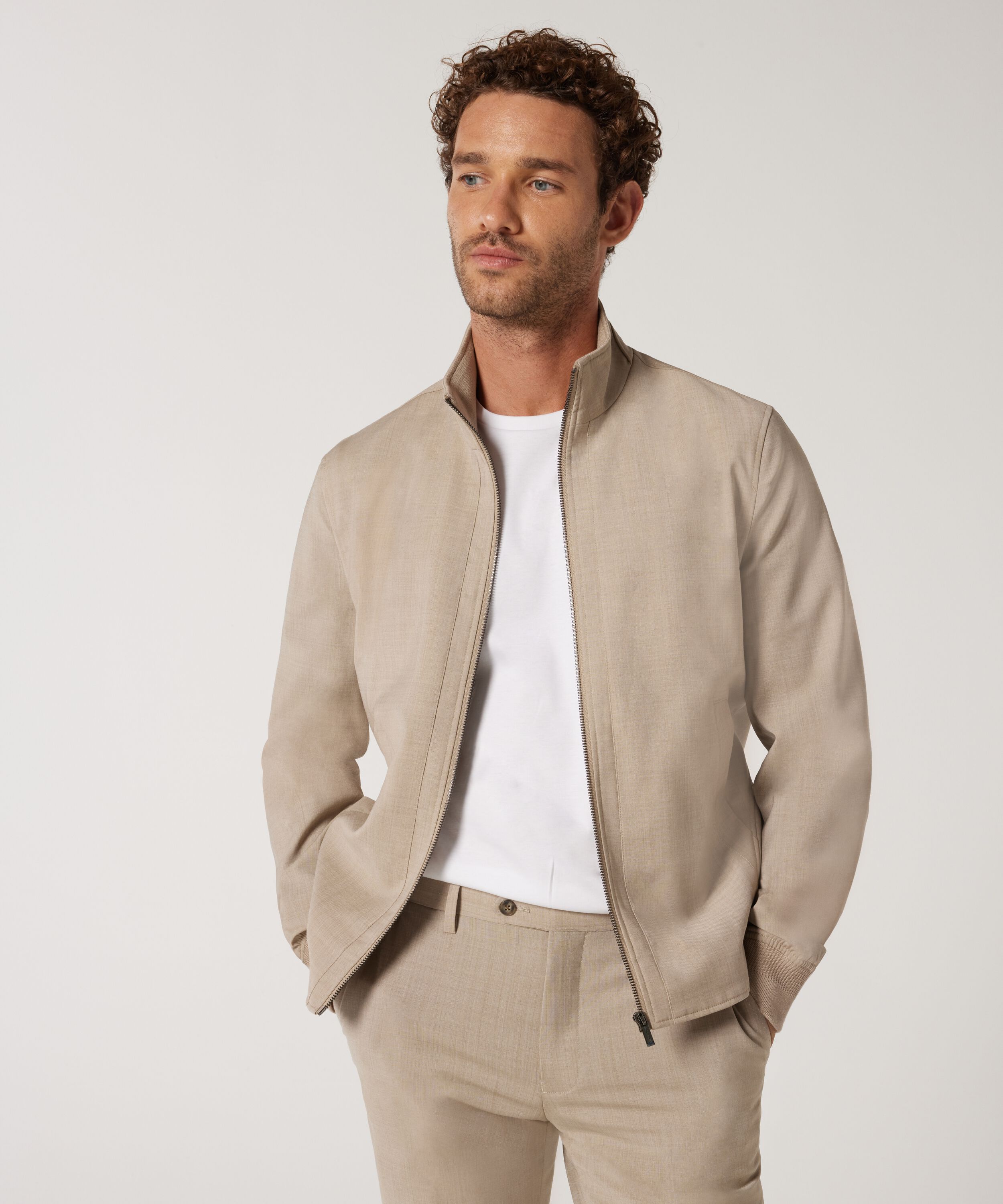 Casual Tailored Mens Jackets Woodland Men Mock Collar Solid Casual