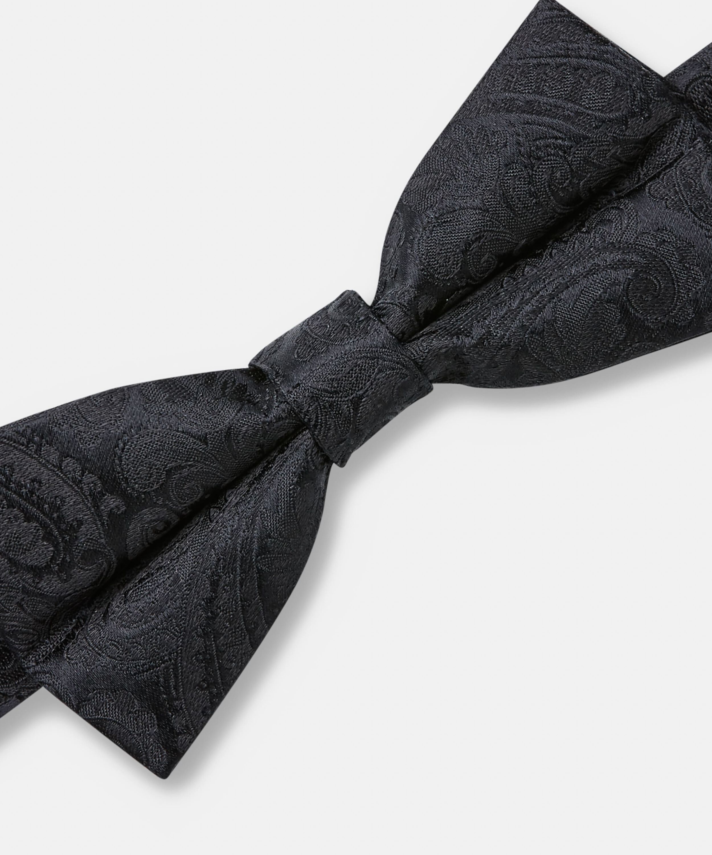 Silk Self Paisley Bow Tie - Black, Bow Ties