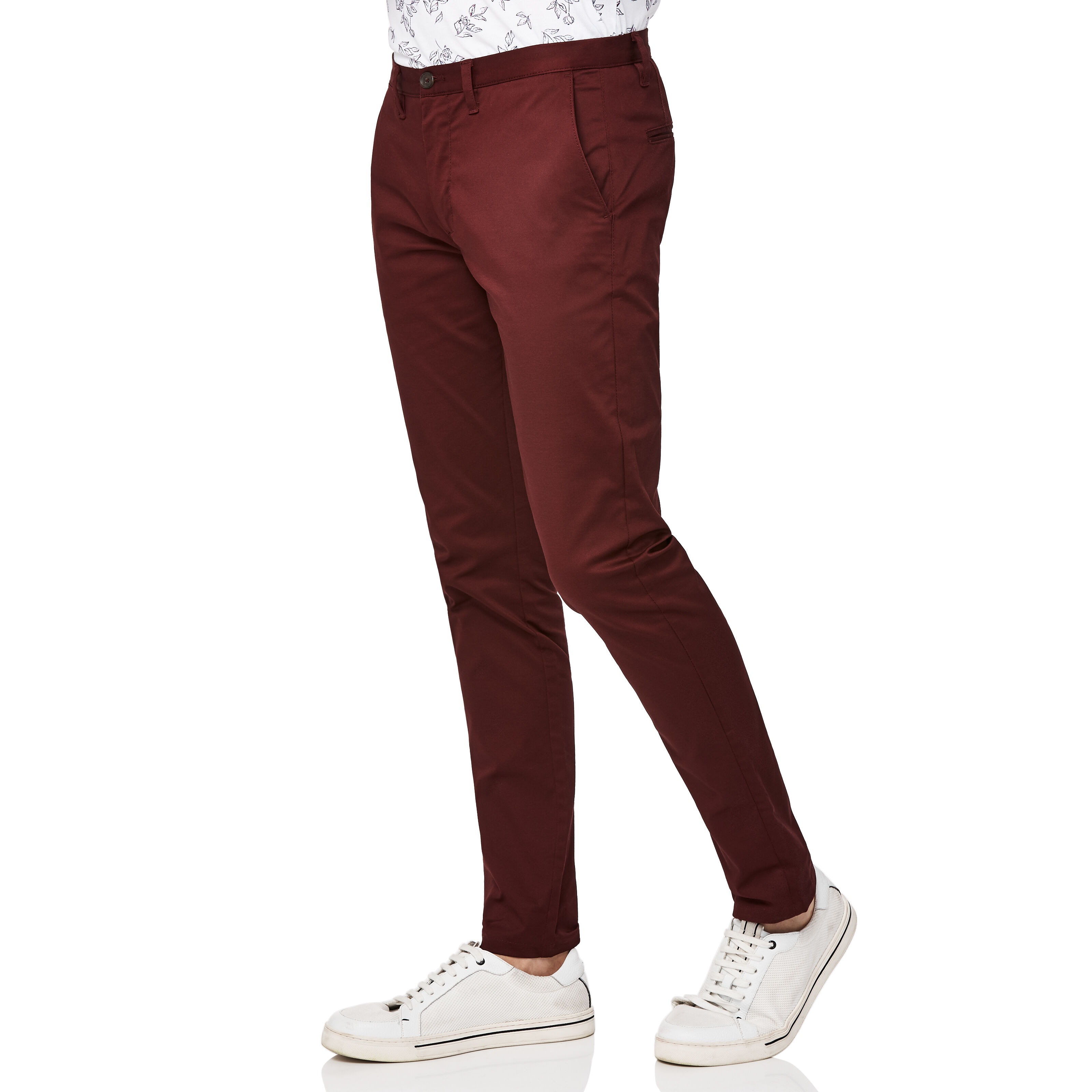 wine coloured chinos