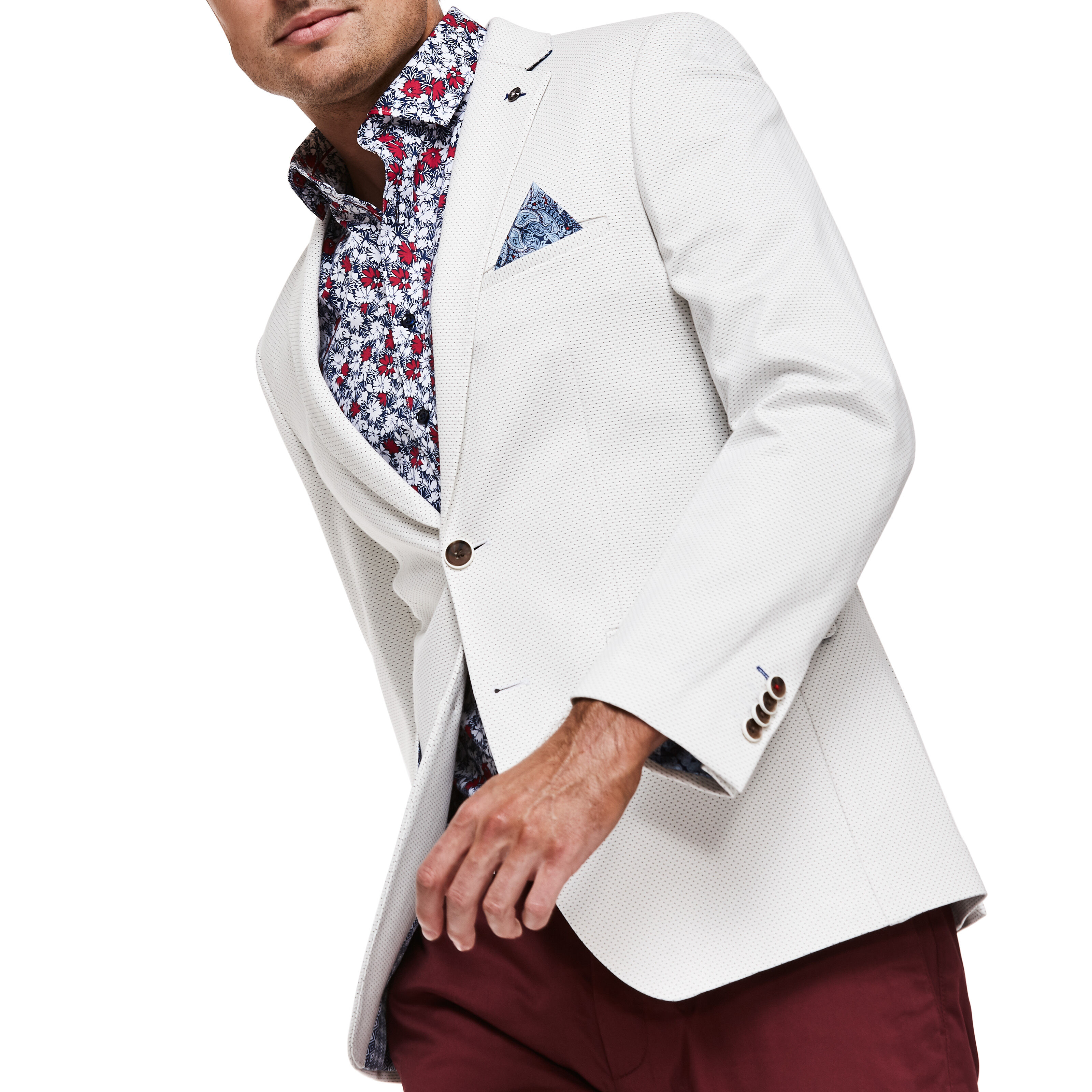 white stretch blazer