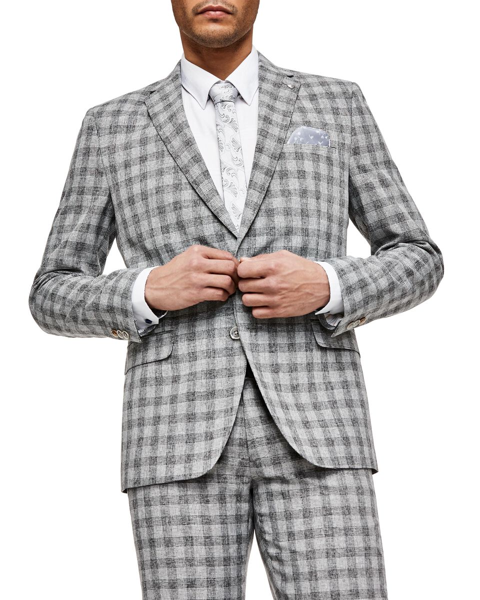 Zanetti Suit, Grey Check, hi-res