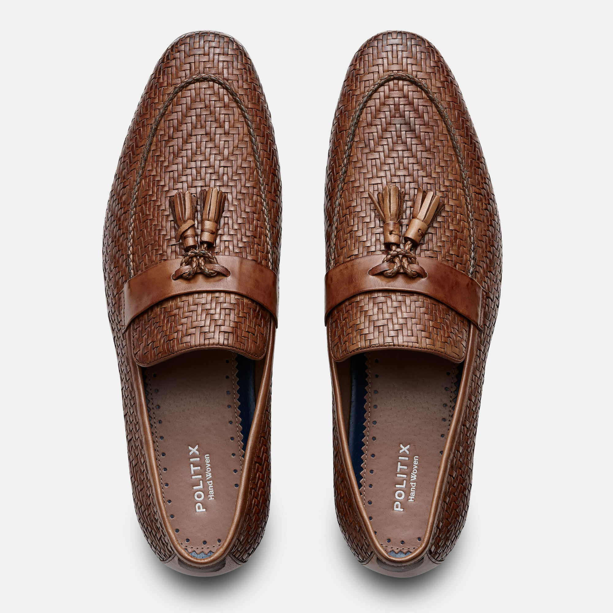 Leather Hand Woven Dress Loafe - Whiskey | Shoes | Politix