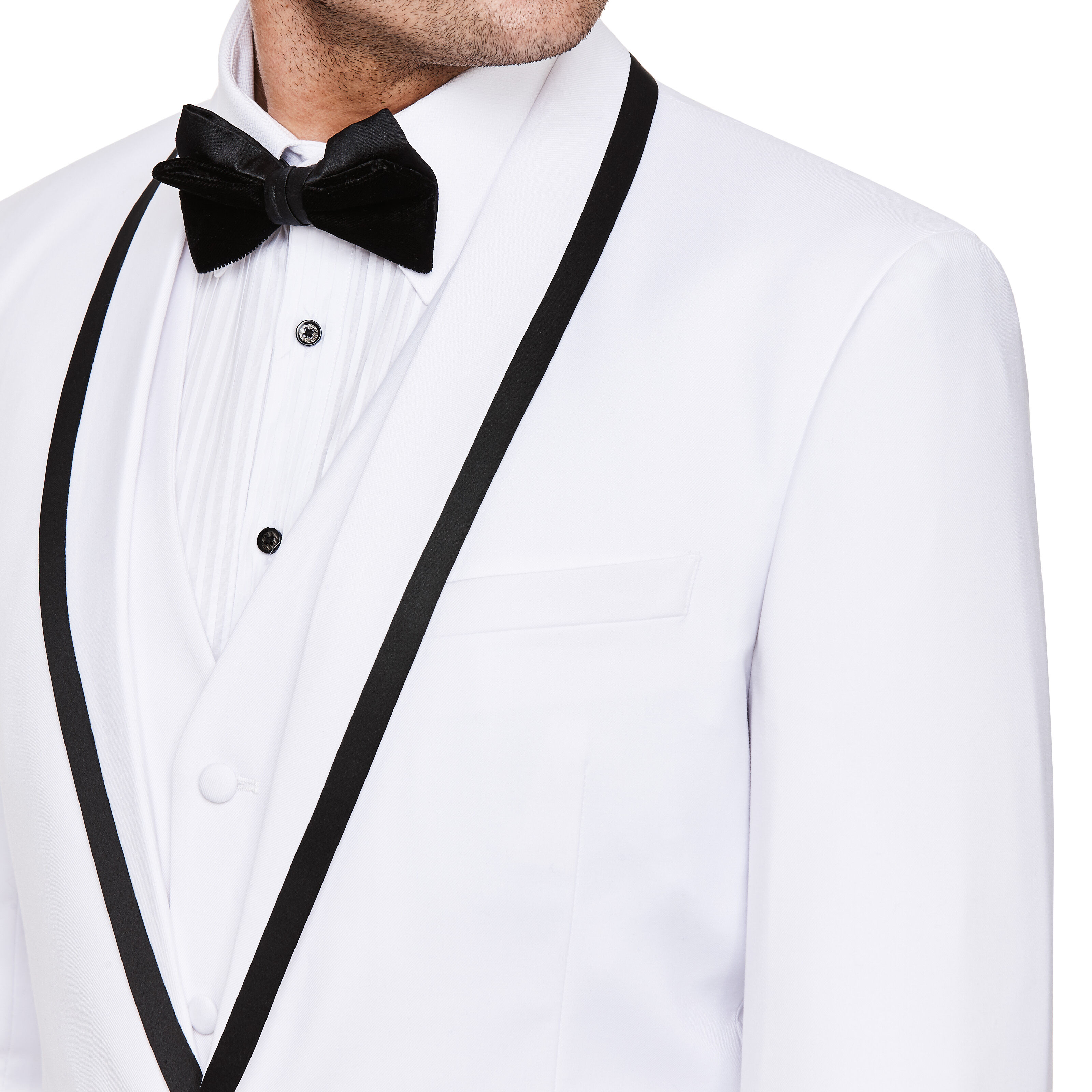 White jacket best sale black trim