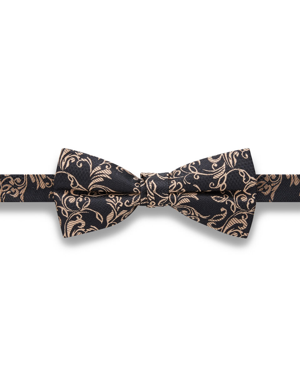 Bovino Bow Tie, Black/Gold, hi-res