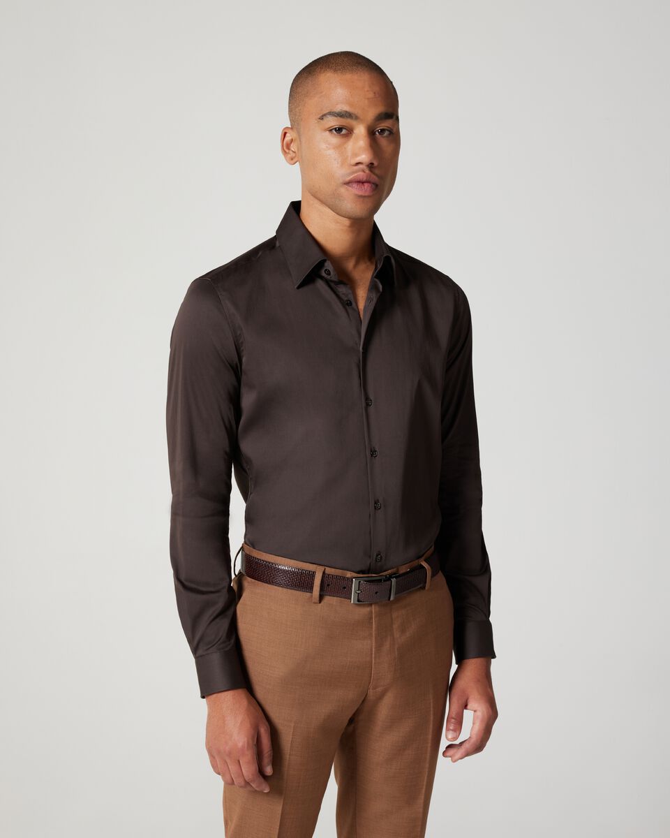 Slim Sateen Long Sleeve Shirt