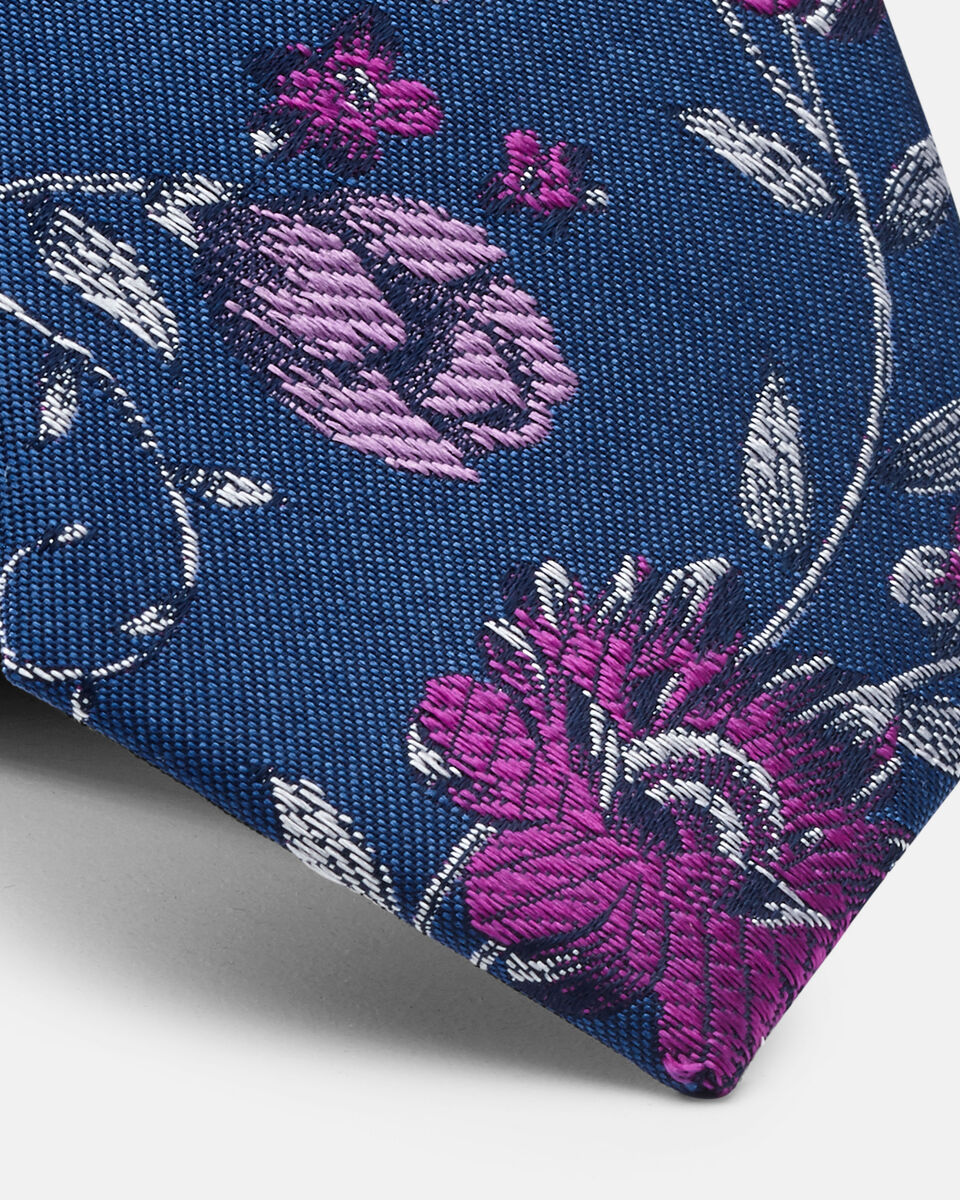 Siviano Ultra Slim Floral Silk Tie, Fuchsia, hi-res