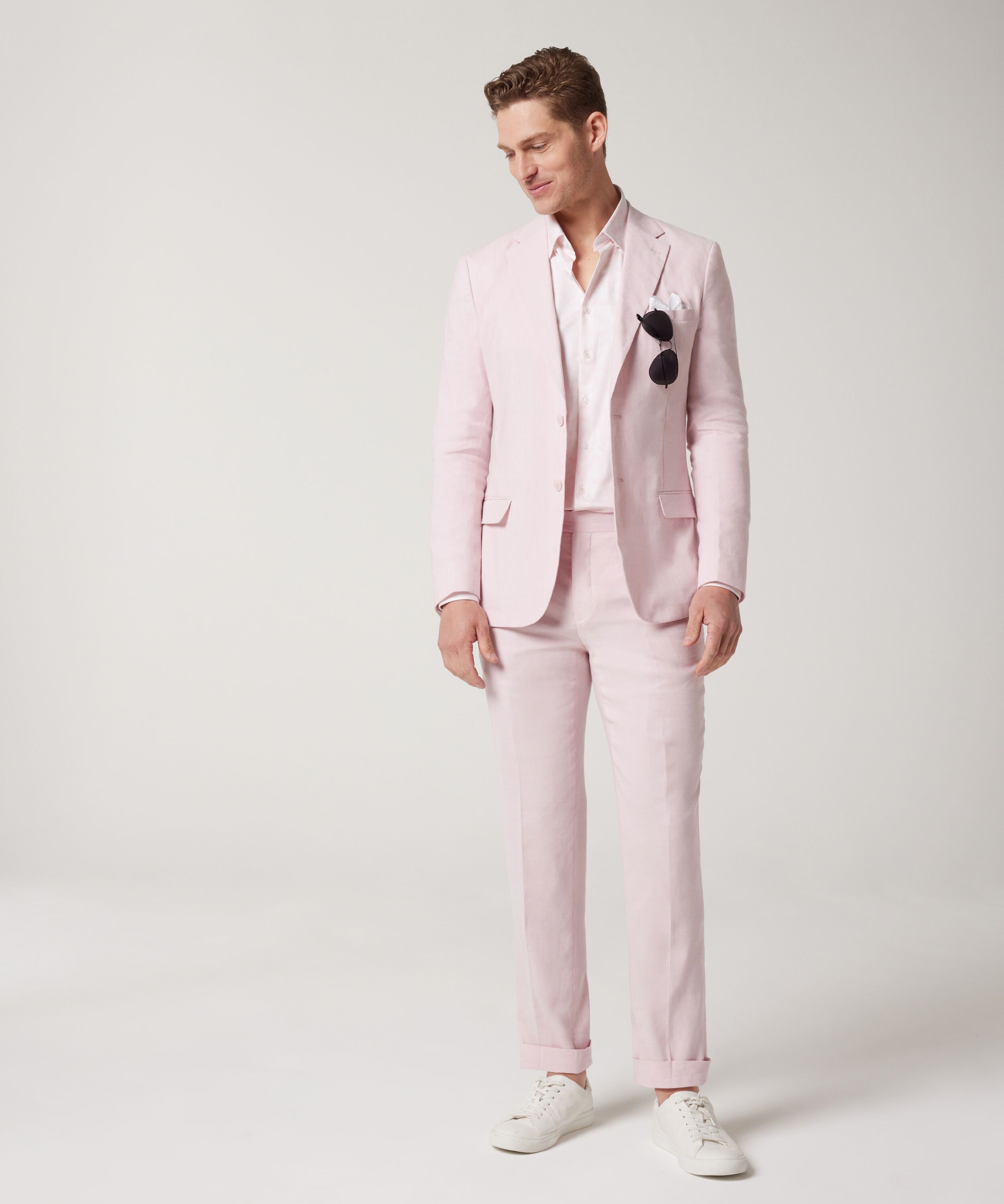 Slim Stretch Tailored Dress Pant - Light Pink, Suit Pants