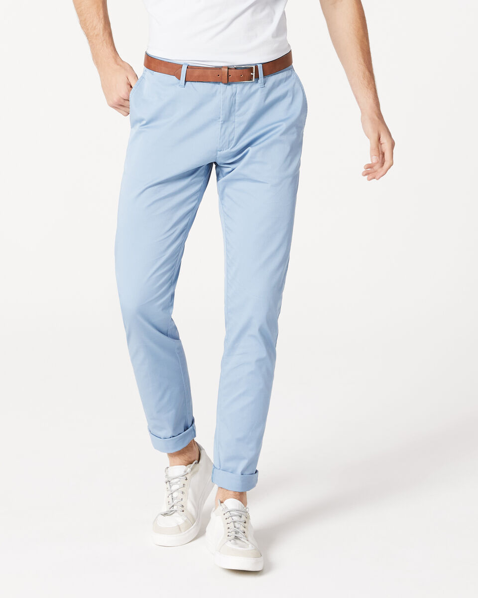 Slim Stretch Cotton Chino, Sky Blue, hi-res