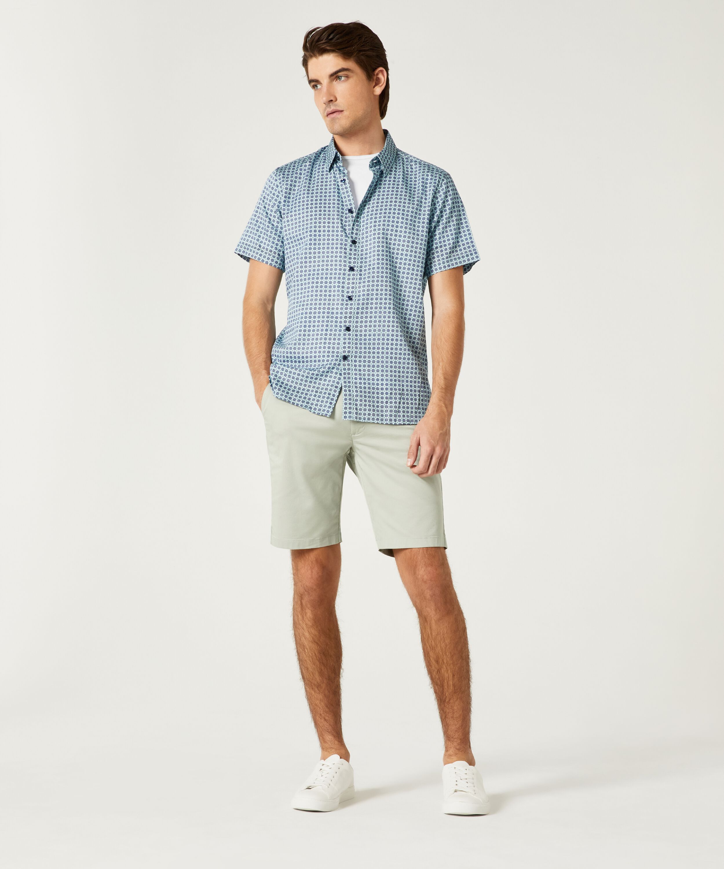 Short Sleeve Geo Shirt - Seafoam, Shirts