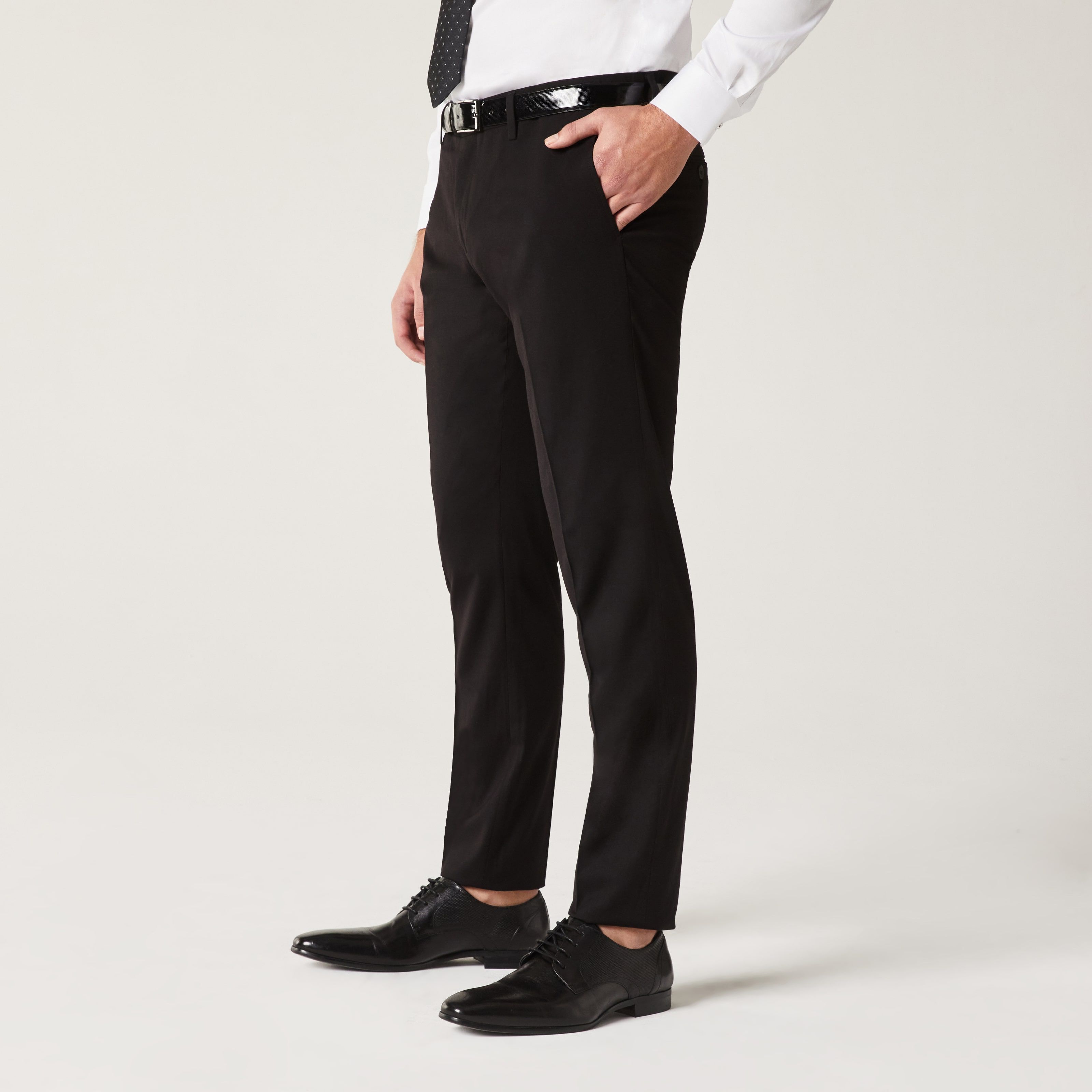 Textured Formal Trousers In Black B91 Deaser