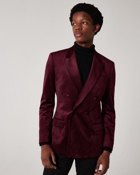 Slim Fit Double Breasted Velvet Tuxedo