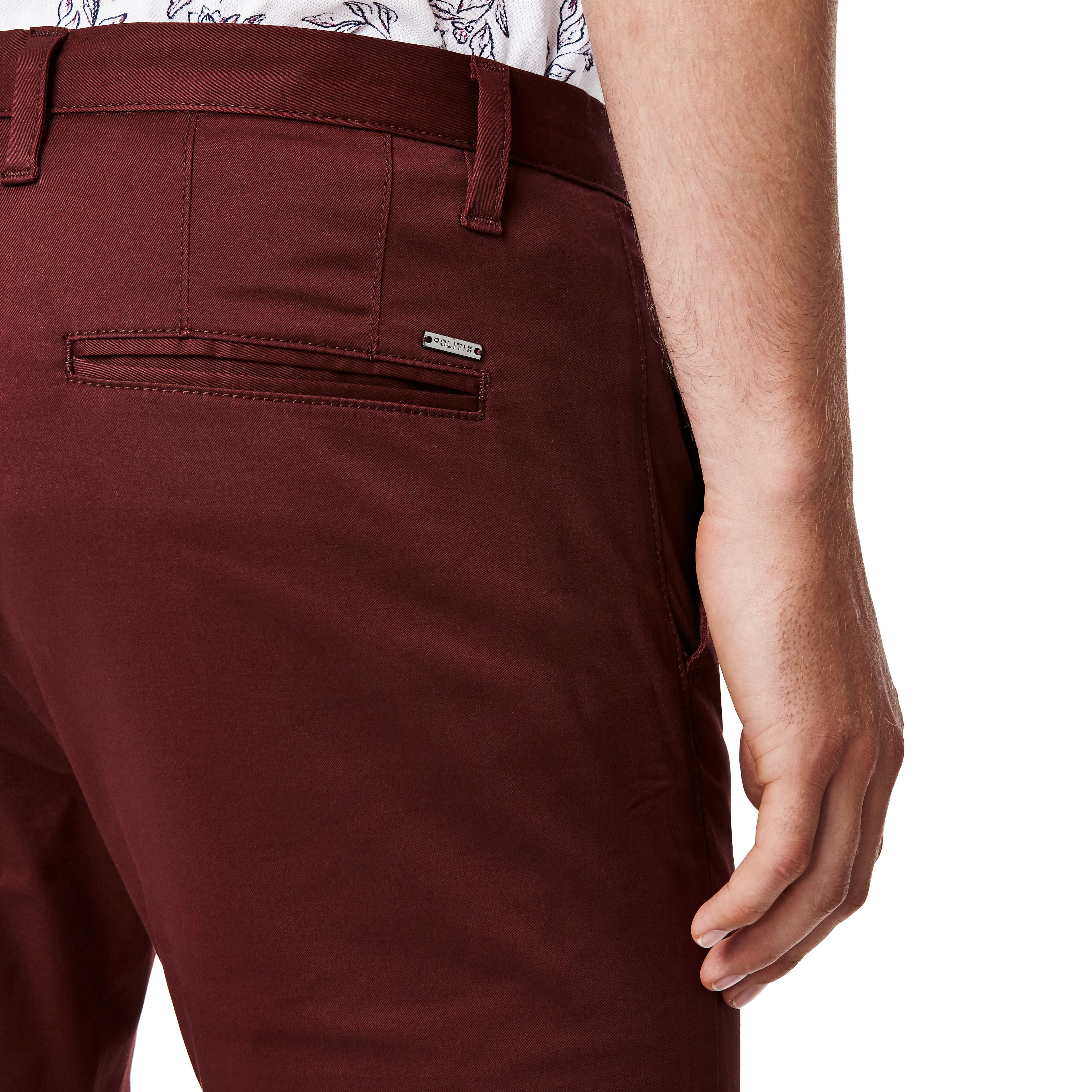 wine coloured chinos