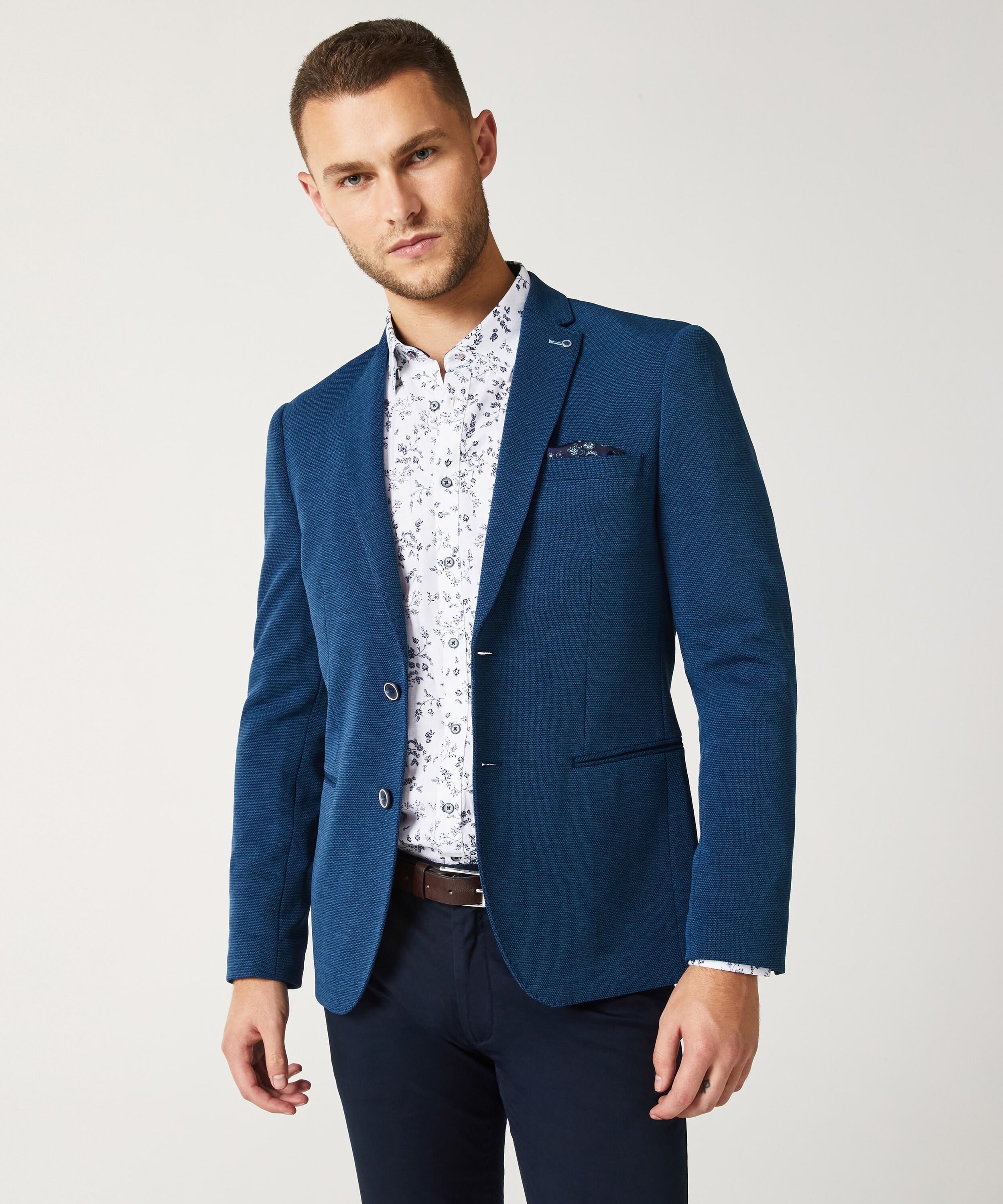 Slim Stretch Knitted Tailored Blazer