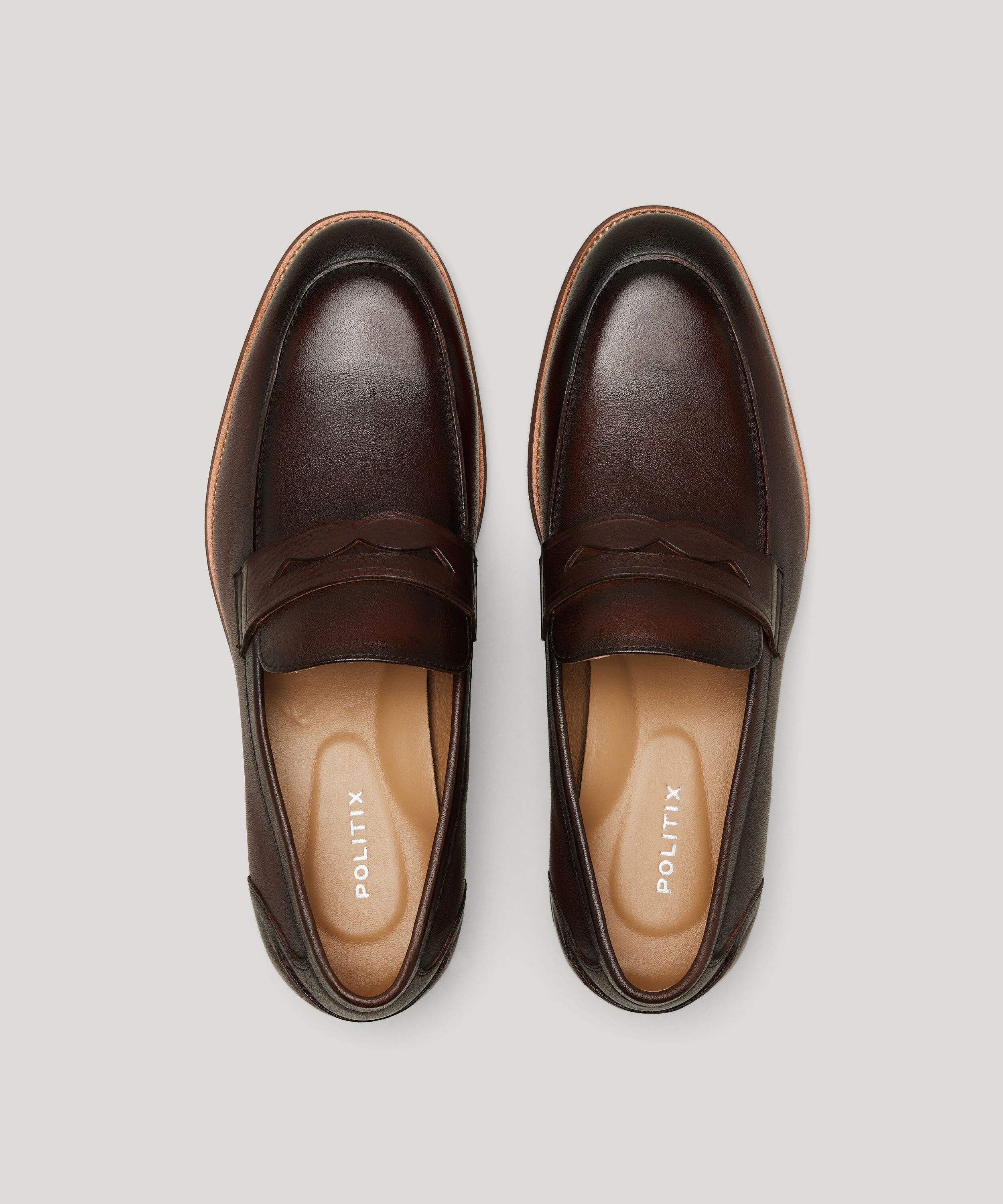 Leather Penny Loafers With Bolder Tread