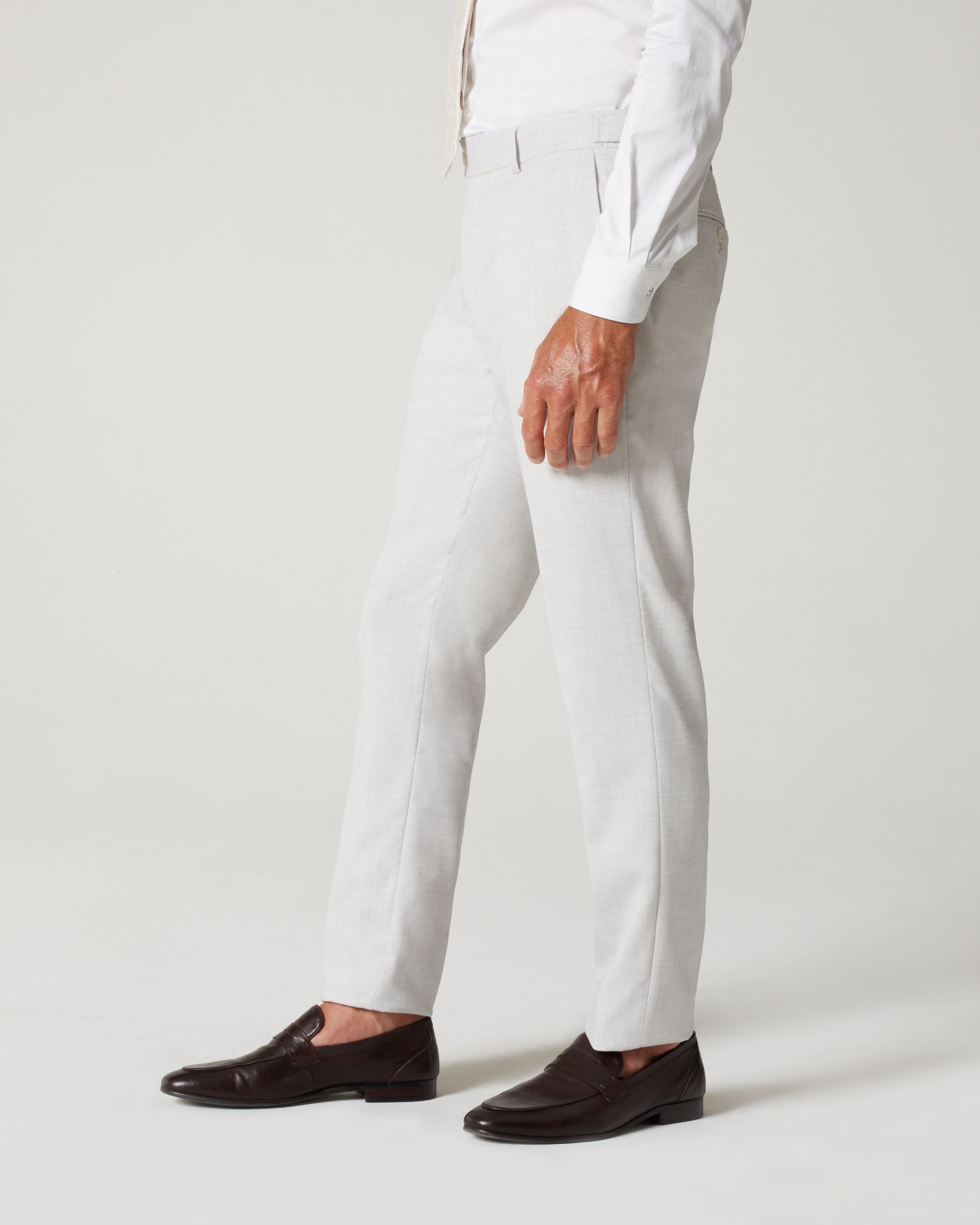 Slim Stretch Marle Tailored Pant - Winter White - Slim Stretch Marle  Tailored Pant | Suit Pants | Politix