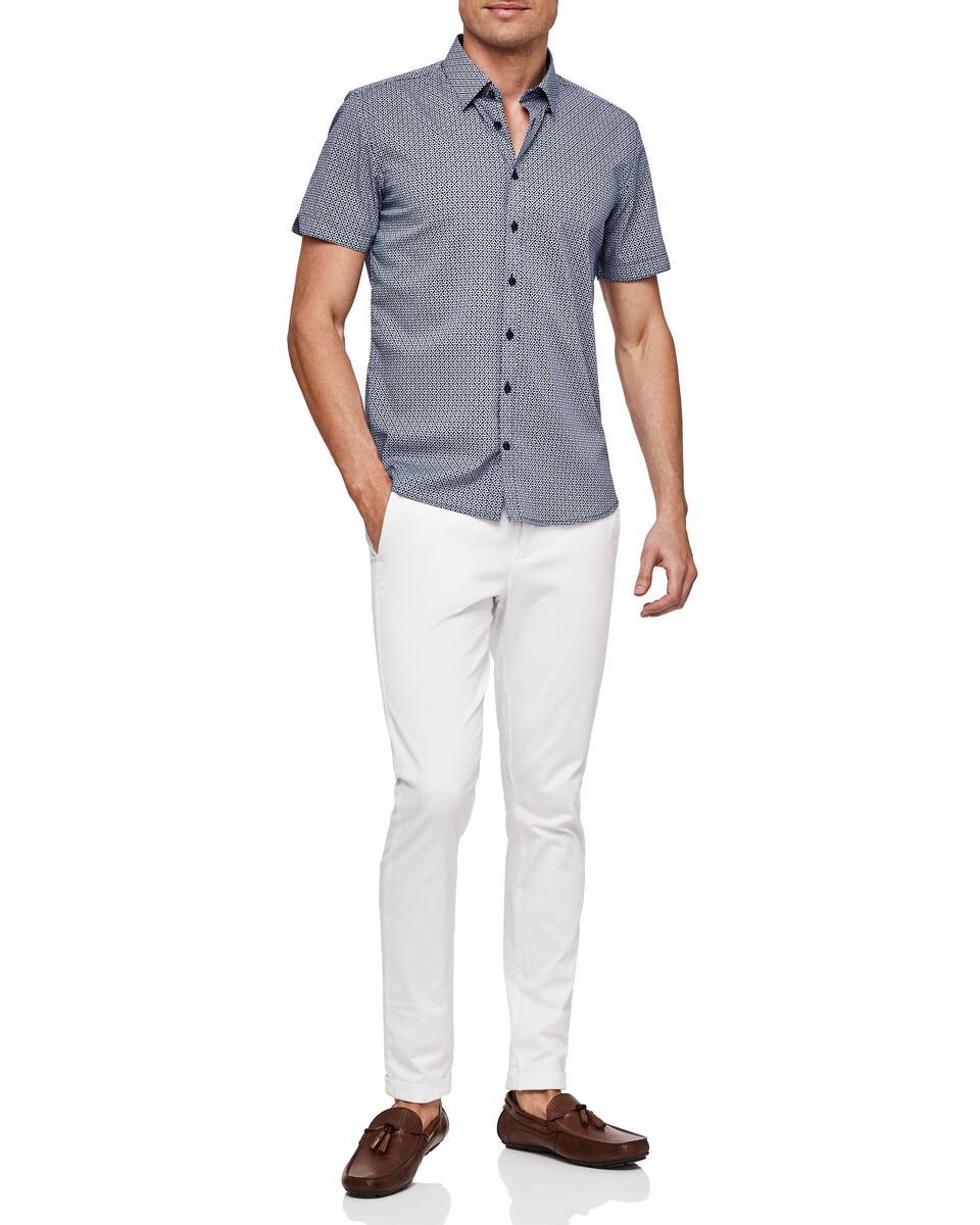 Malina Short Sleeve Shirt, Navy/White, hi-res