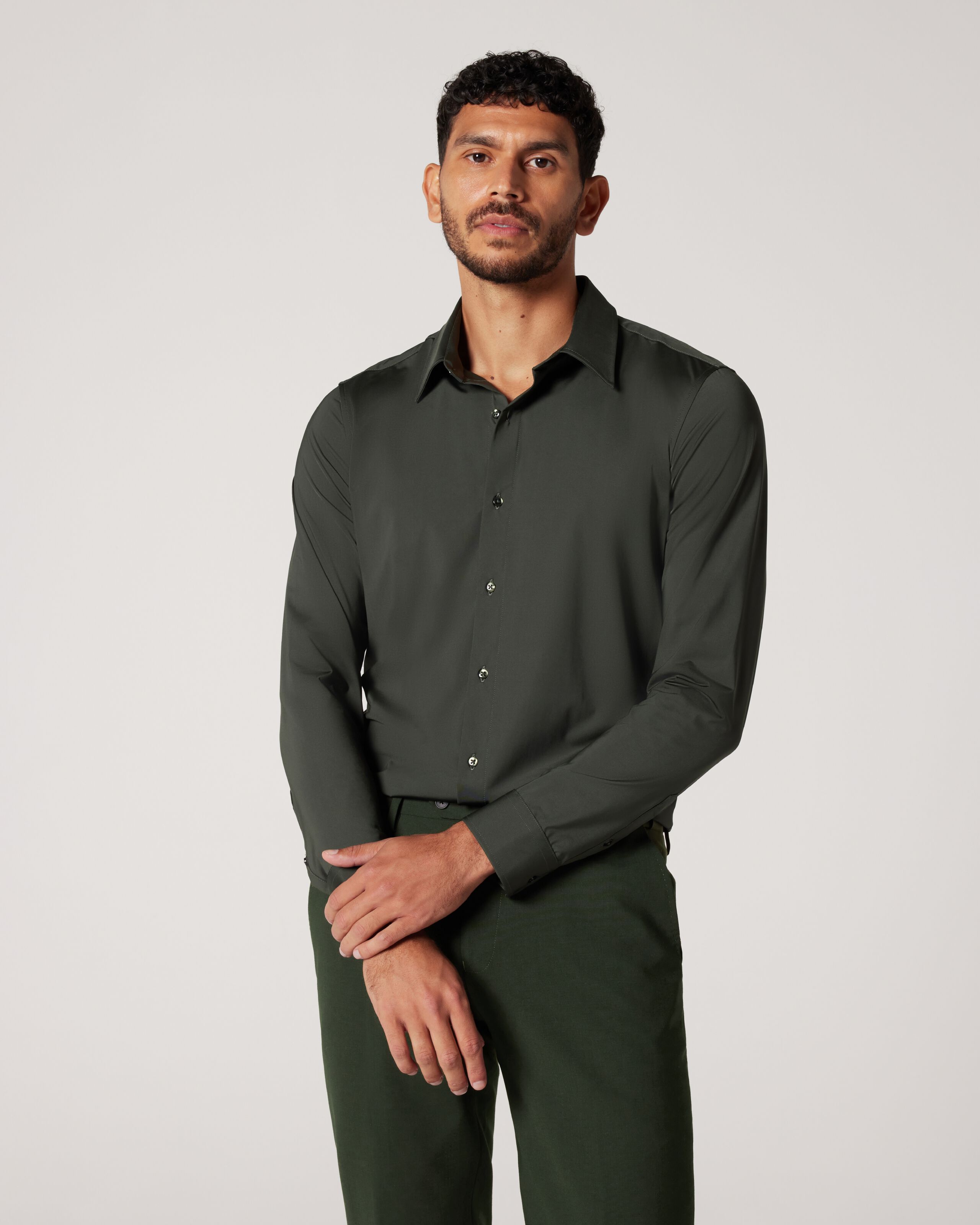 ARİM Men's Textured Aerobin Light Green Linen Oversize Shirt - Trendyol