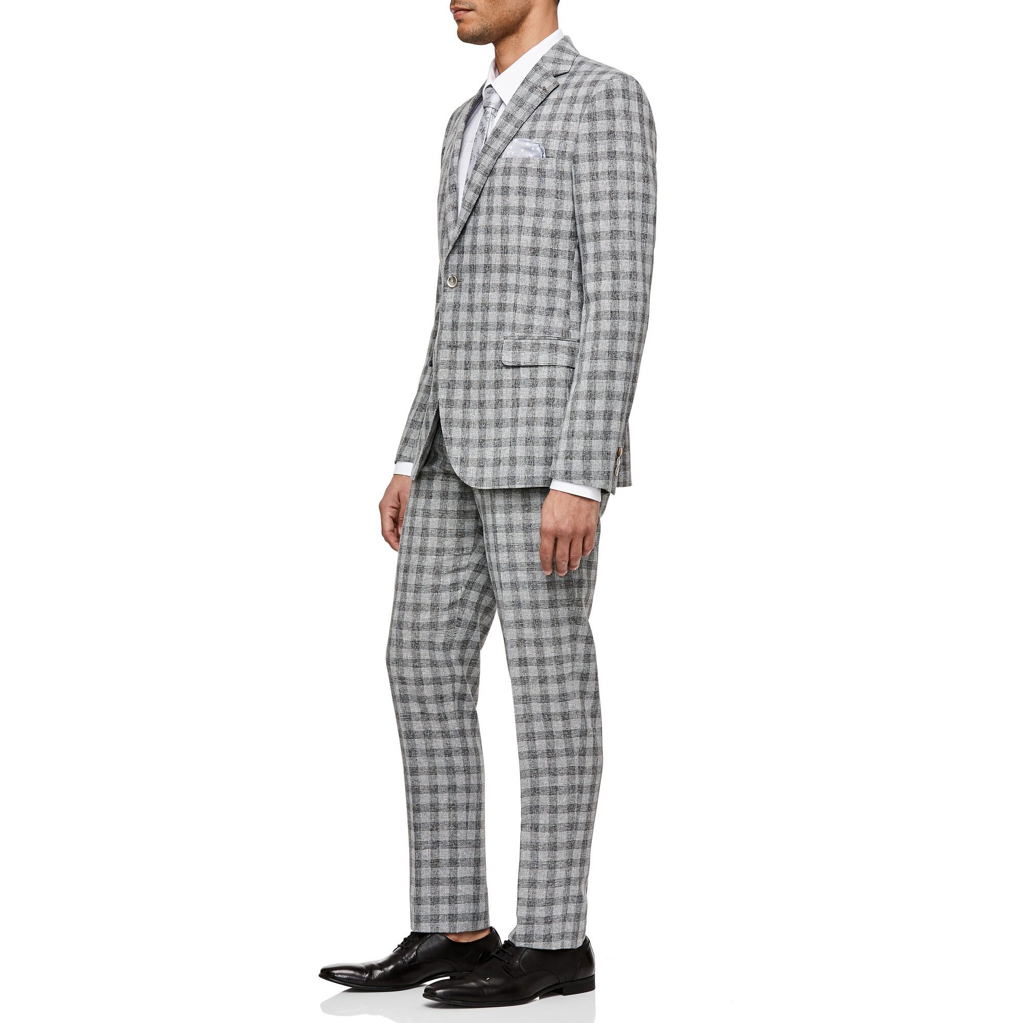 Zanetti - Grey Check - Slim Fit Fully Lined Plaid Suit | Suits | Politix
