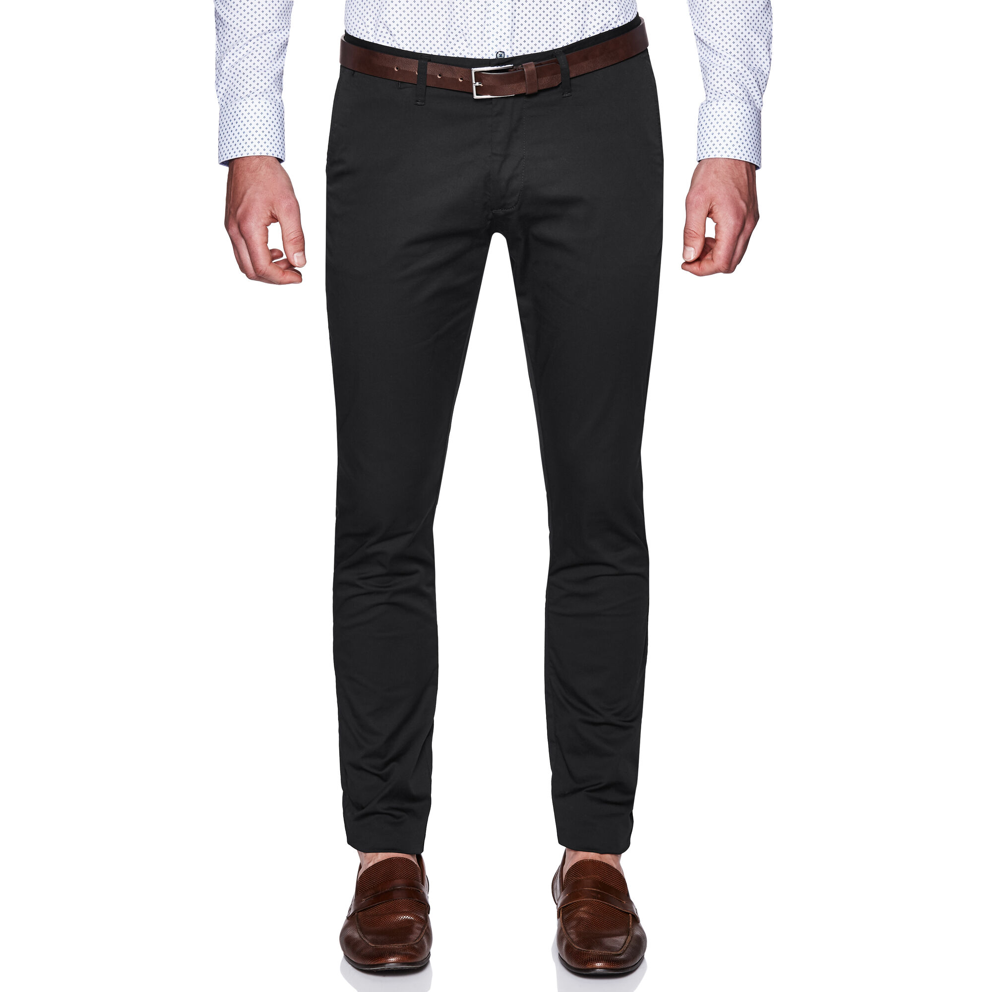 Winsor Black Slim Stretch Dress Chino Chinos Politix
