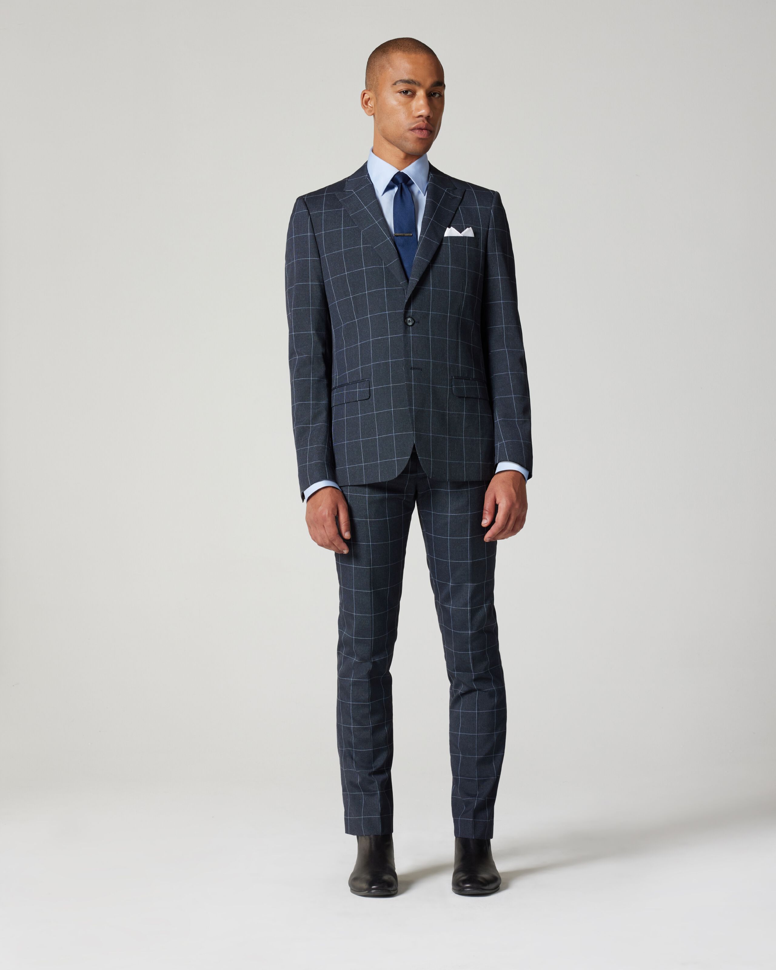 Gray windowpane blazer discount