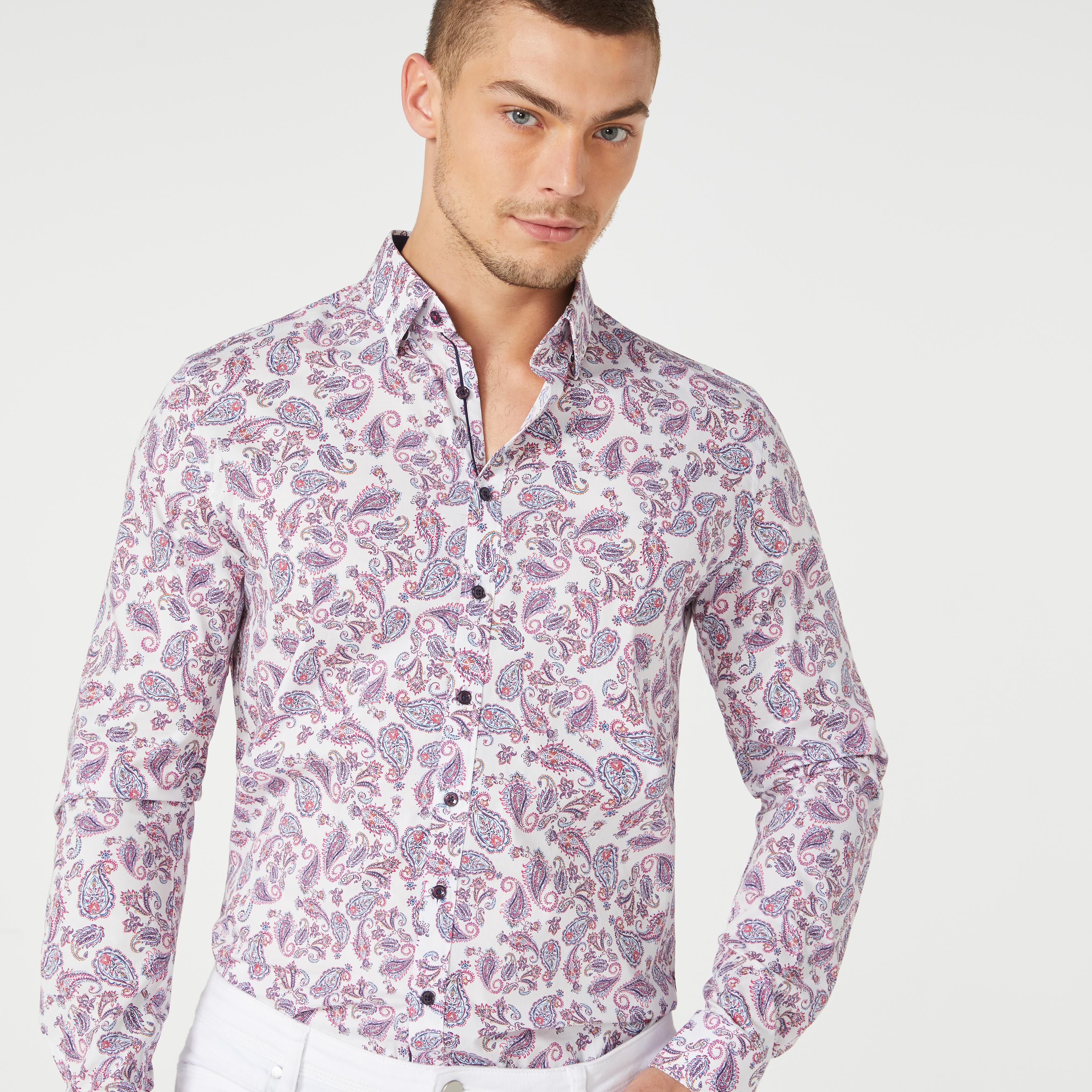 White paisley shop dress shirt