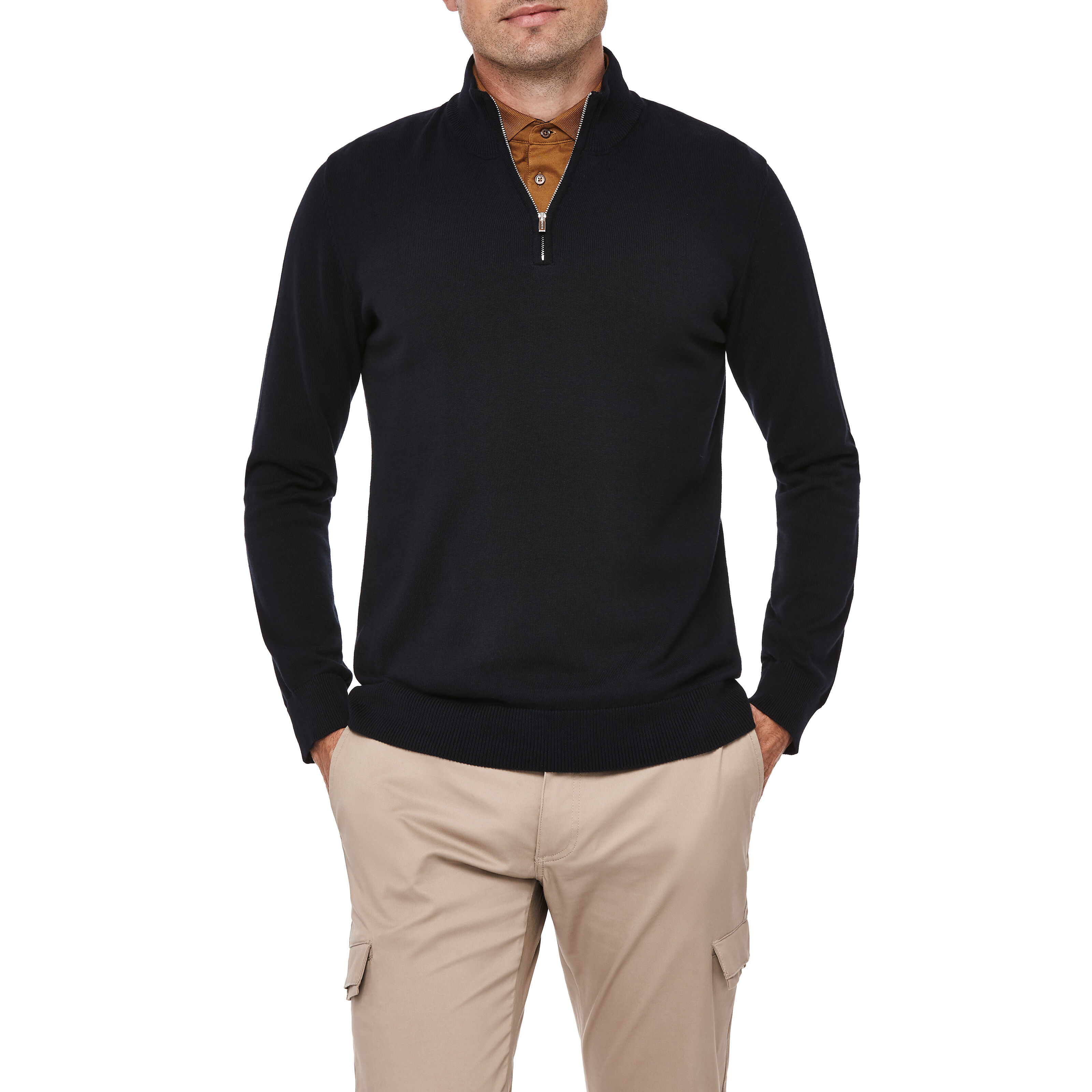 Mens half zip funnel neck jumper store