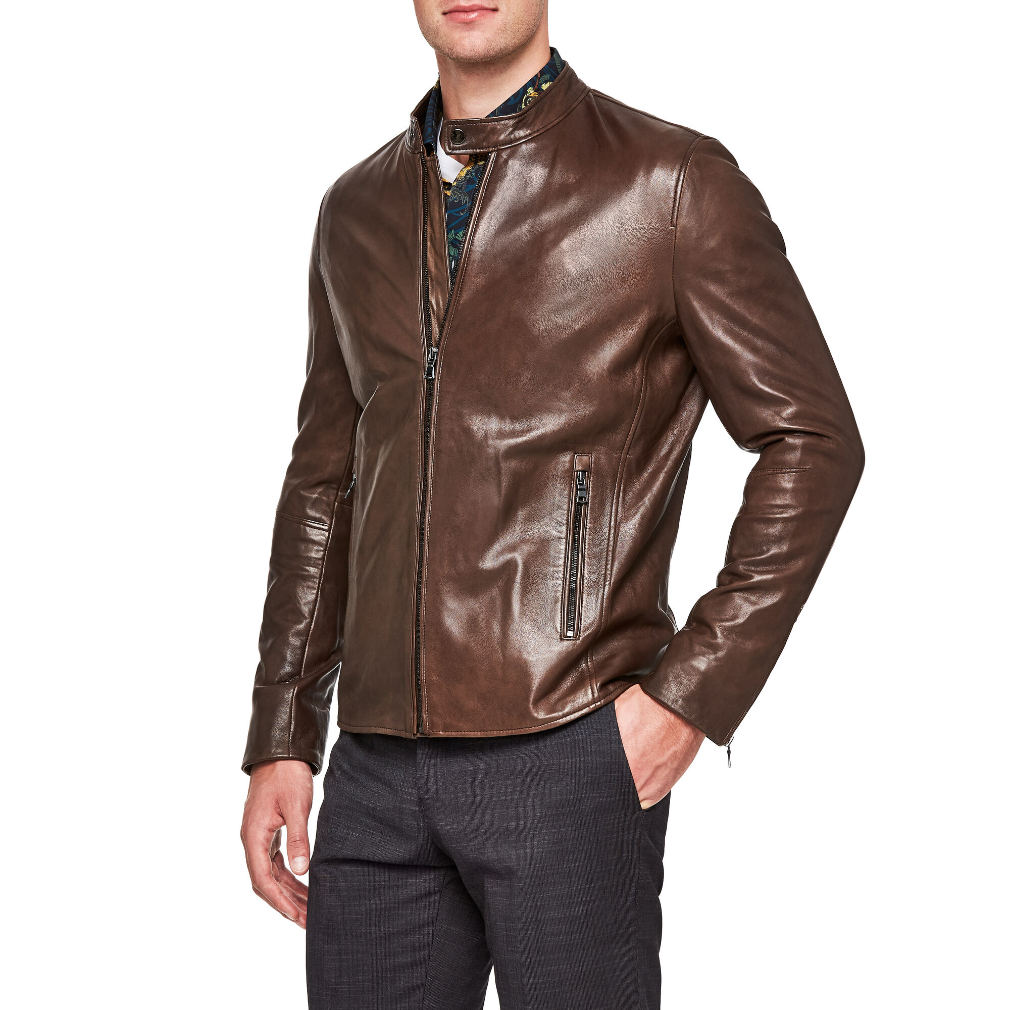Christopher - Teakwood - Lightweight Biker Leather Jacket | Leather ...