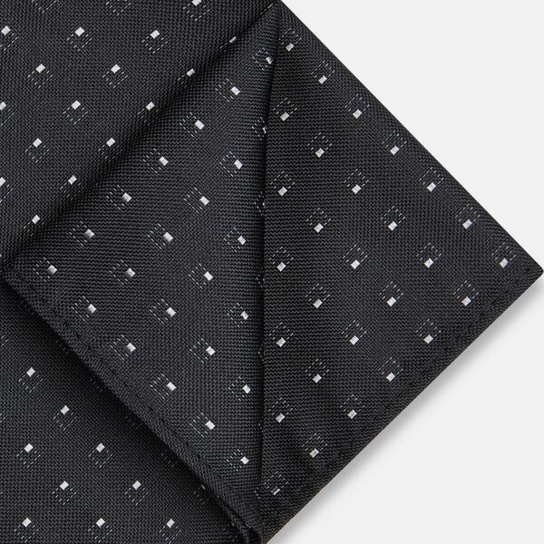 Men Black/Grey Silk Pocket Square