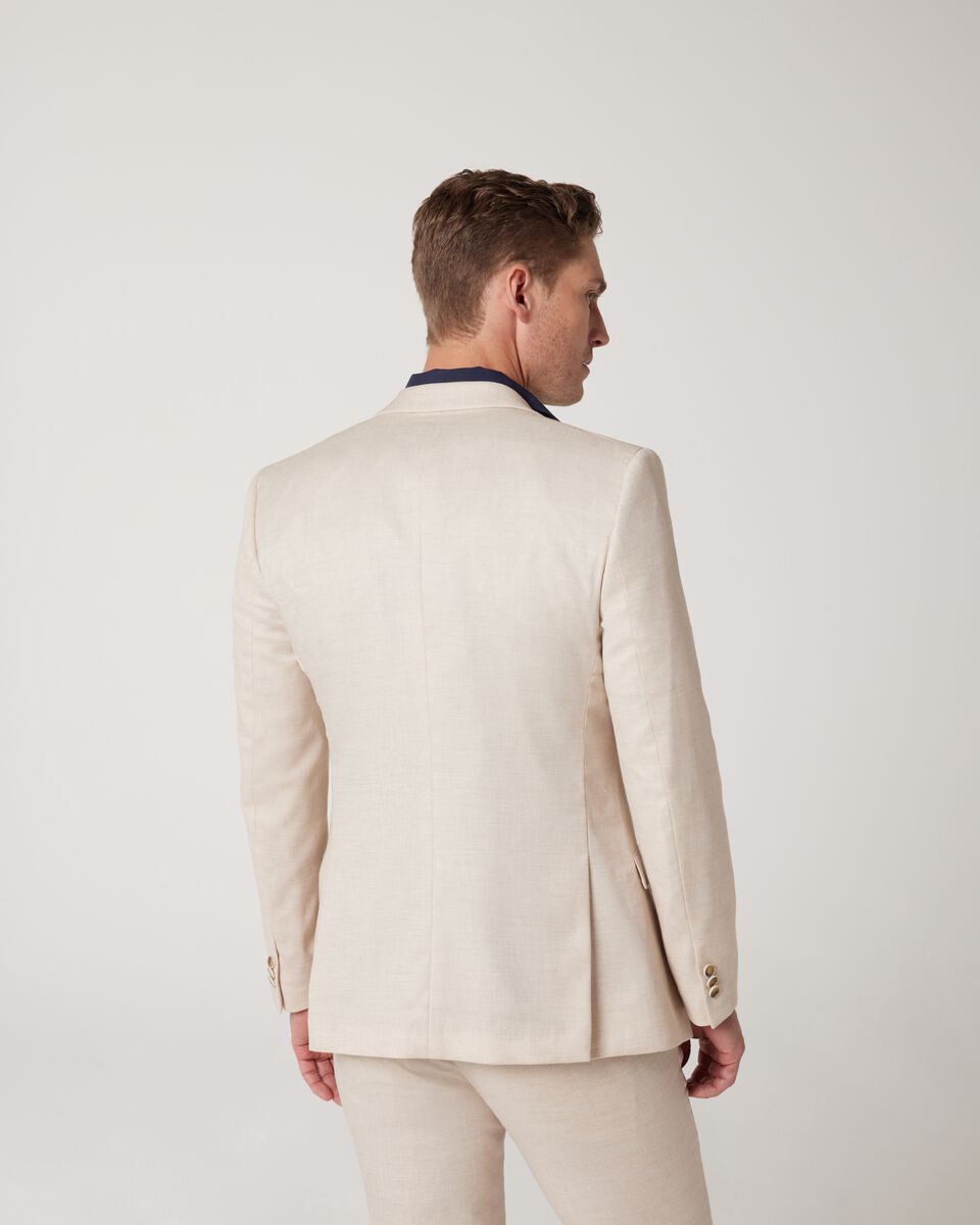 Slim Stretch Textured Tailored Jacket - Natural | Suit Jackets | Politix