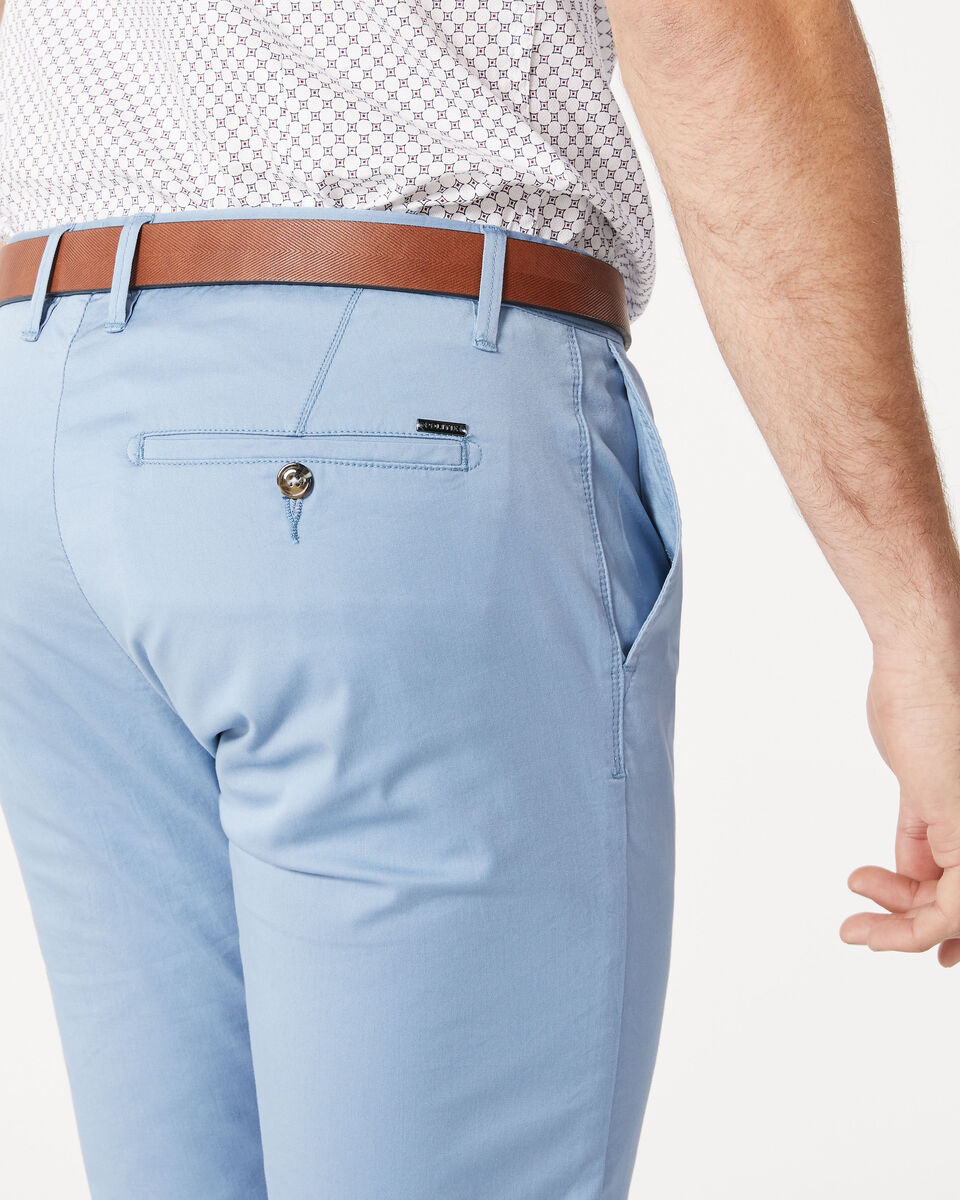 Slim Stretch Cotton Chino, Sky Blue, hi-res