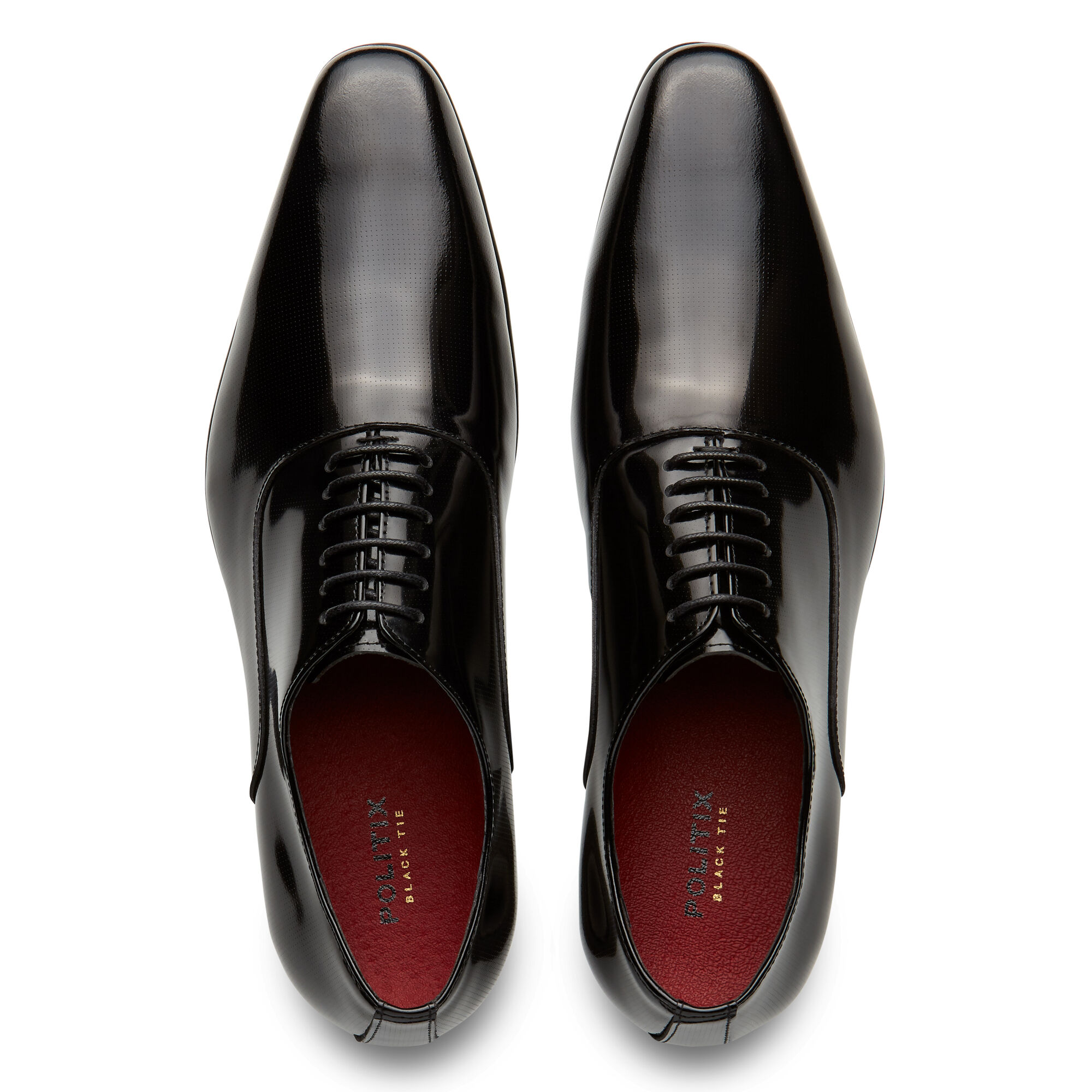 Searle - Black - Patent Leather Black Tie Shoe | Politix
