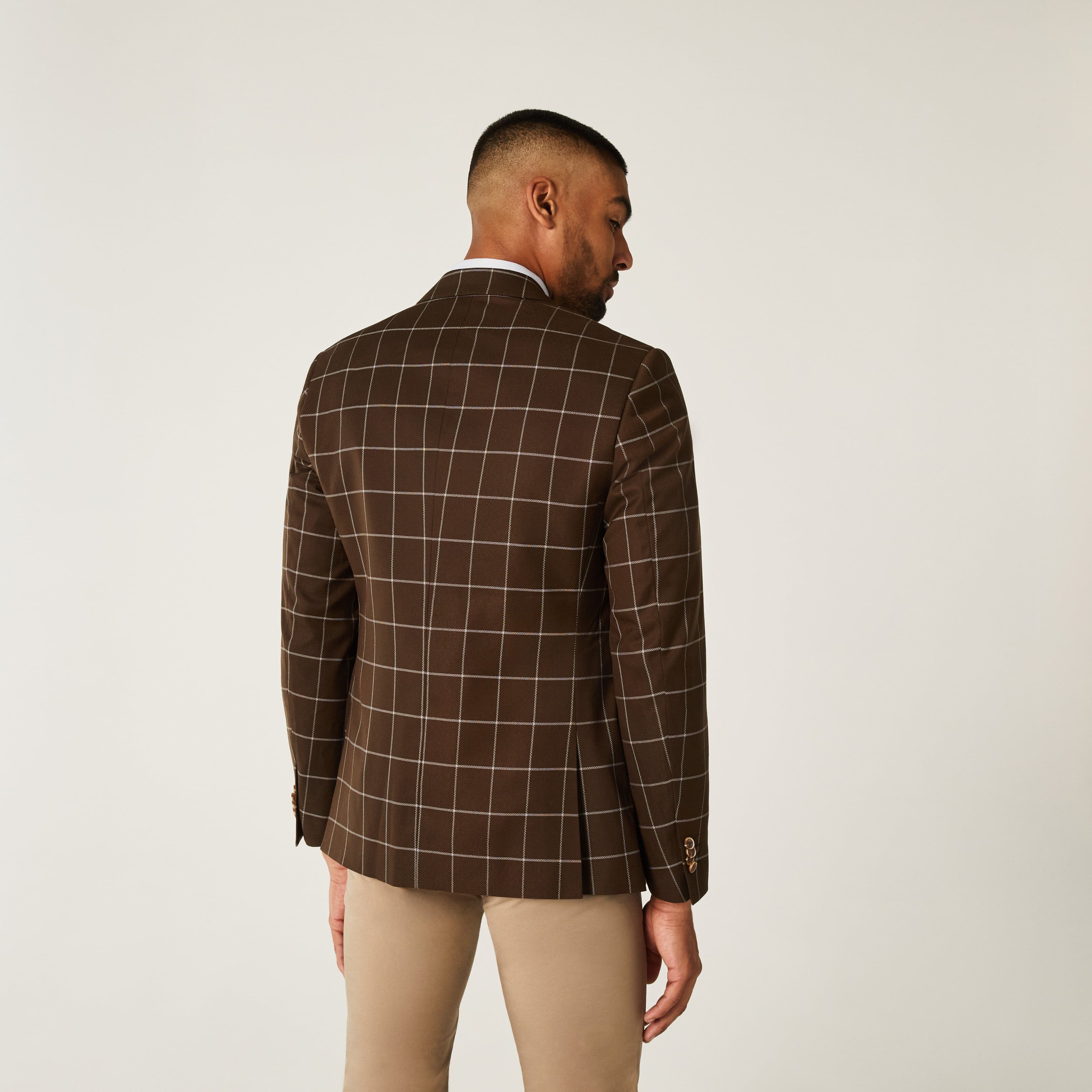 gingham check blazer