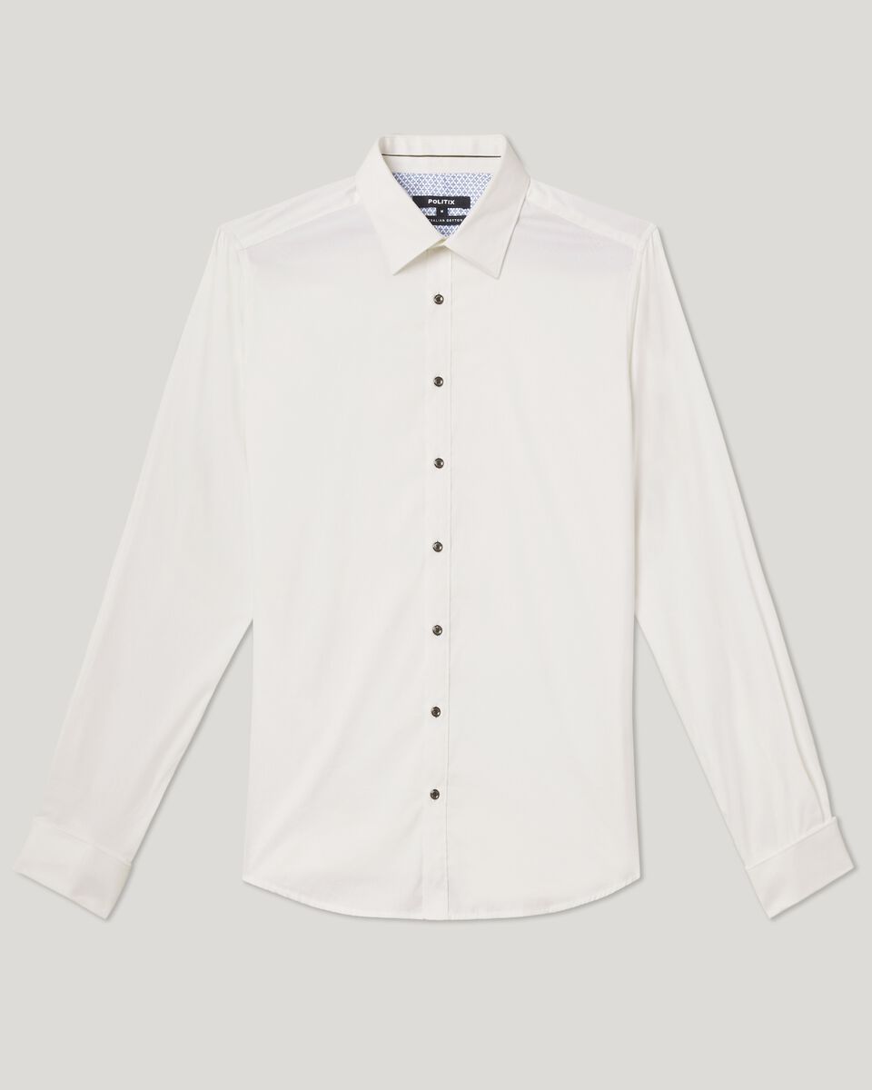 Mens White Formal Long Sleeve Shirt