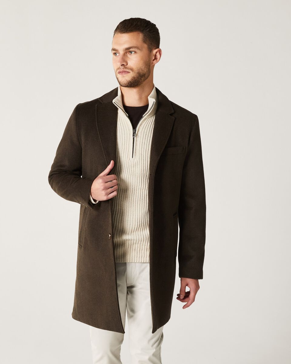Mens Dark Brown Epsom Coat