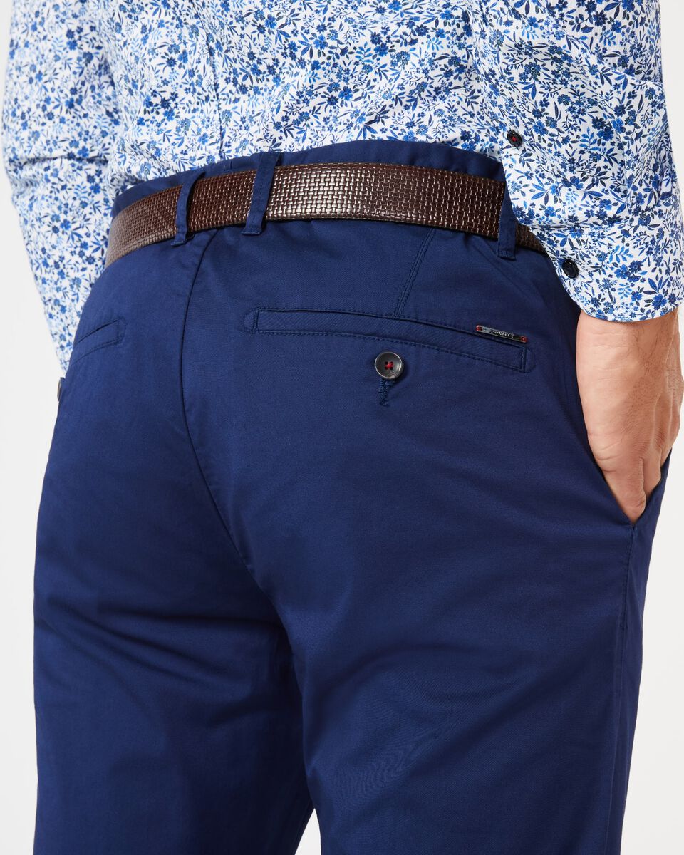 Mens Dark Blue Cotton Ultra Slim Chino