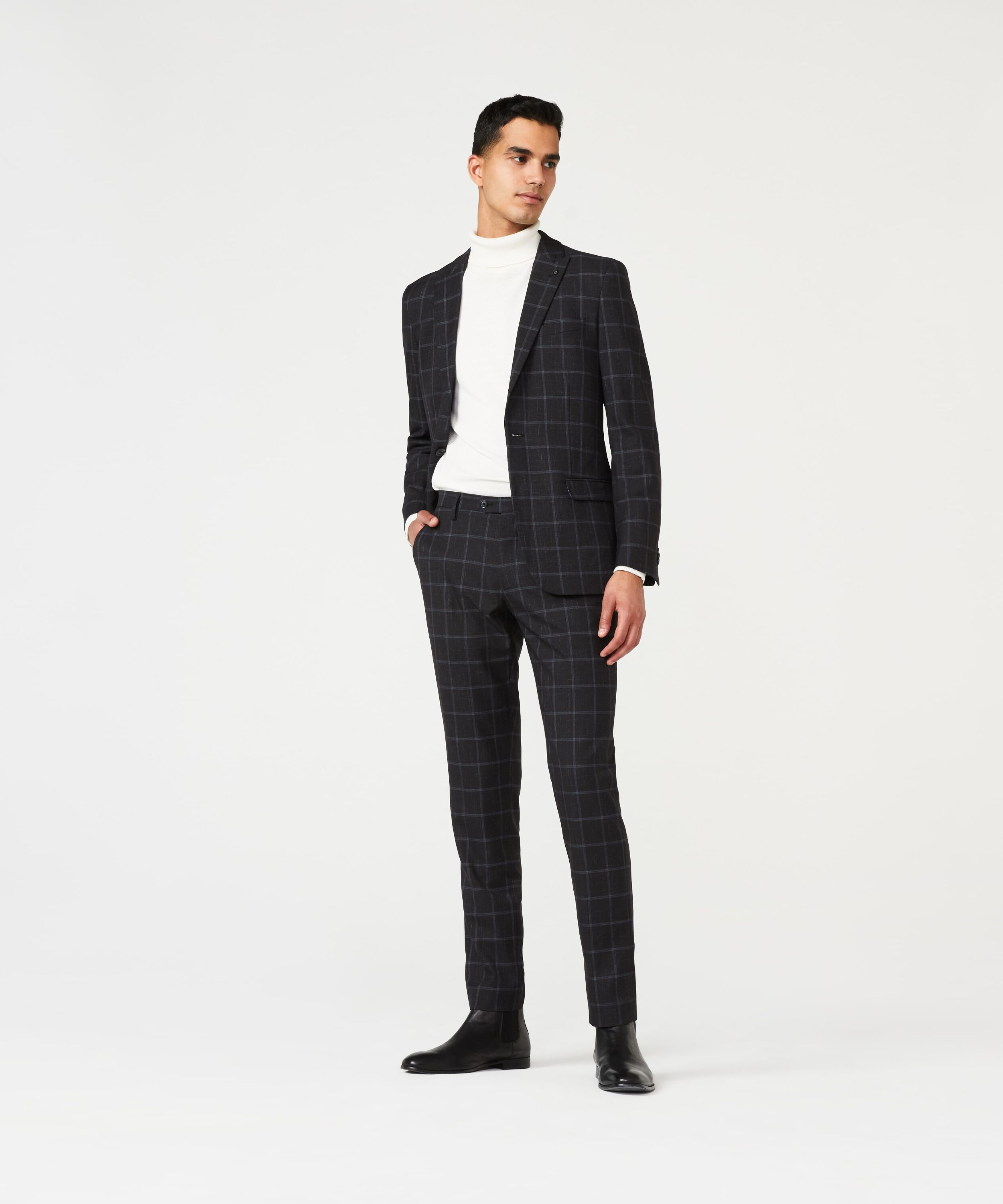 Barrett Tailored Suit Pant - Black Windowpane, Suit Pants