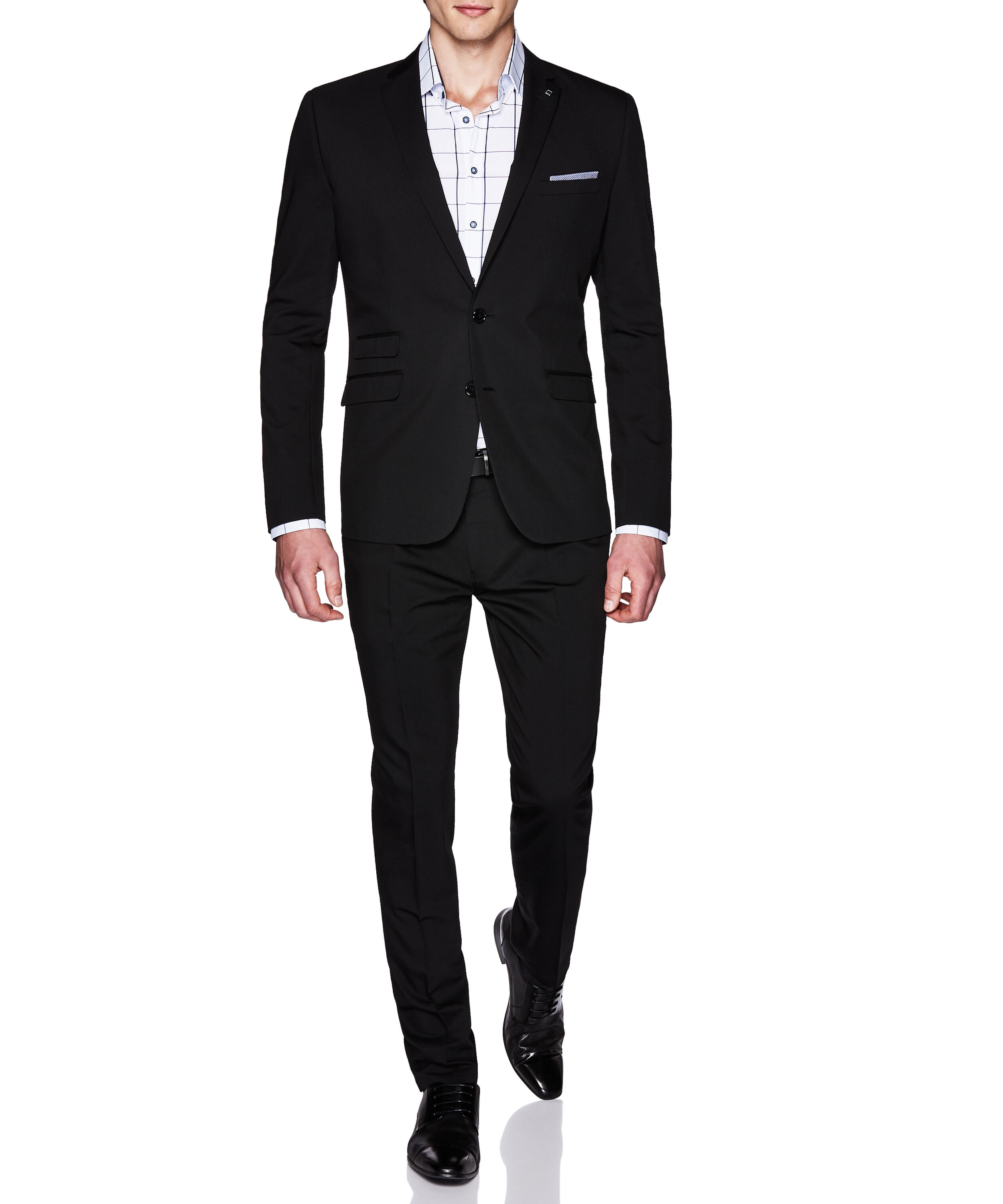 Pro Flyer - Black - Super Stretch Slim Suit Pants, Suit Pants