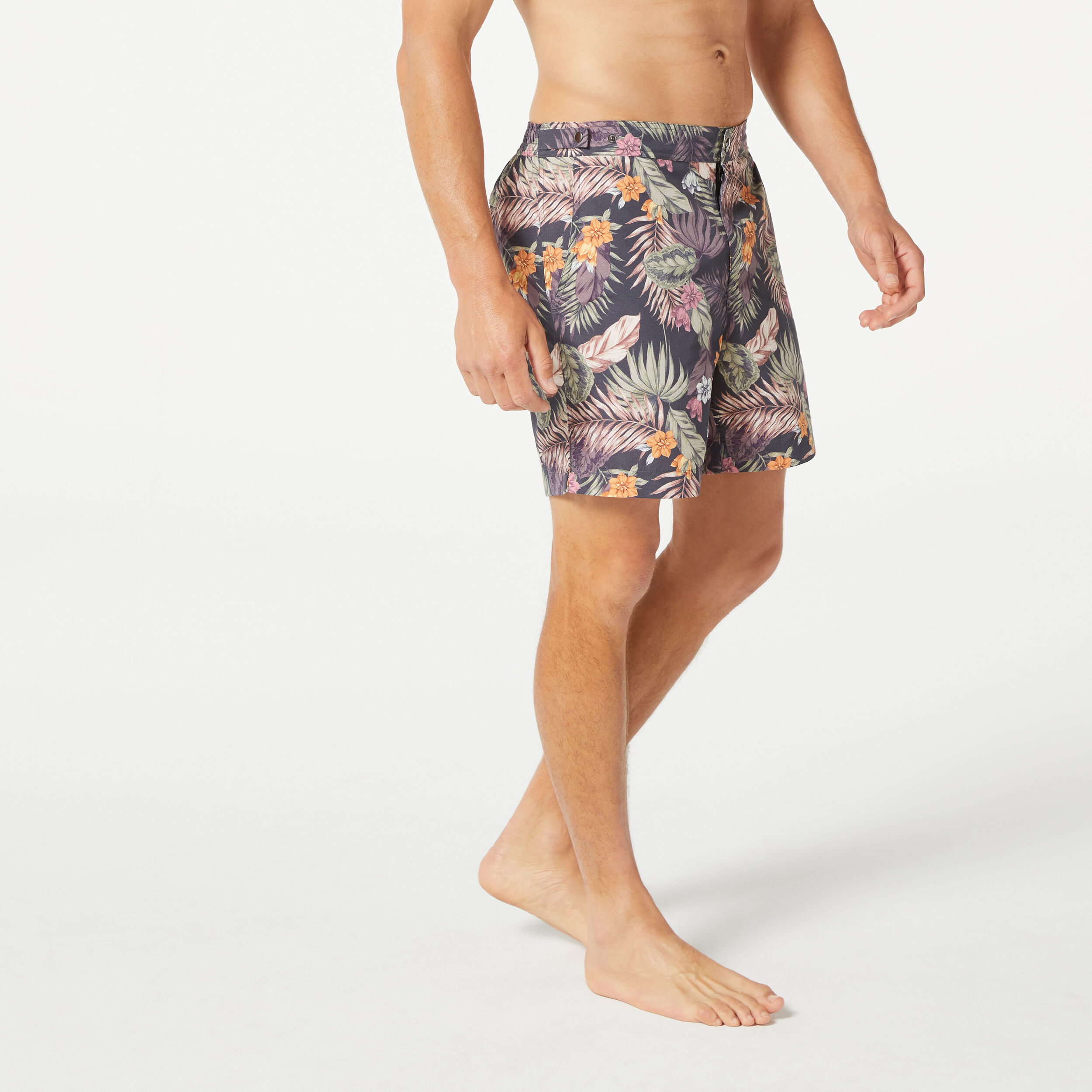 Jervois Dk Floral Mens Swim Shorts Fern Print Shorts Politix