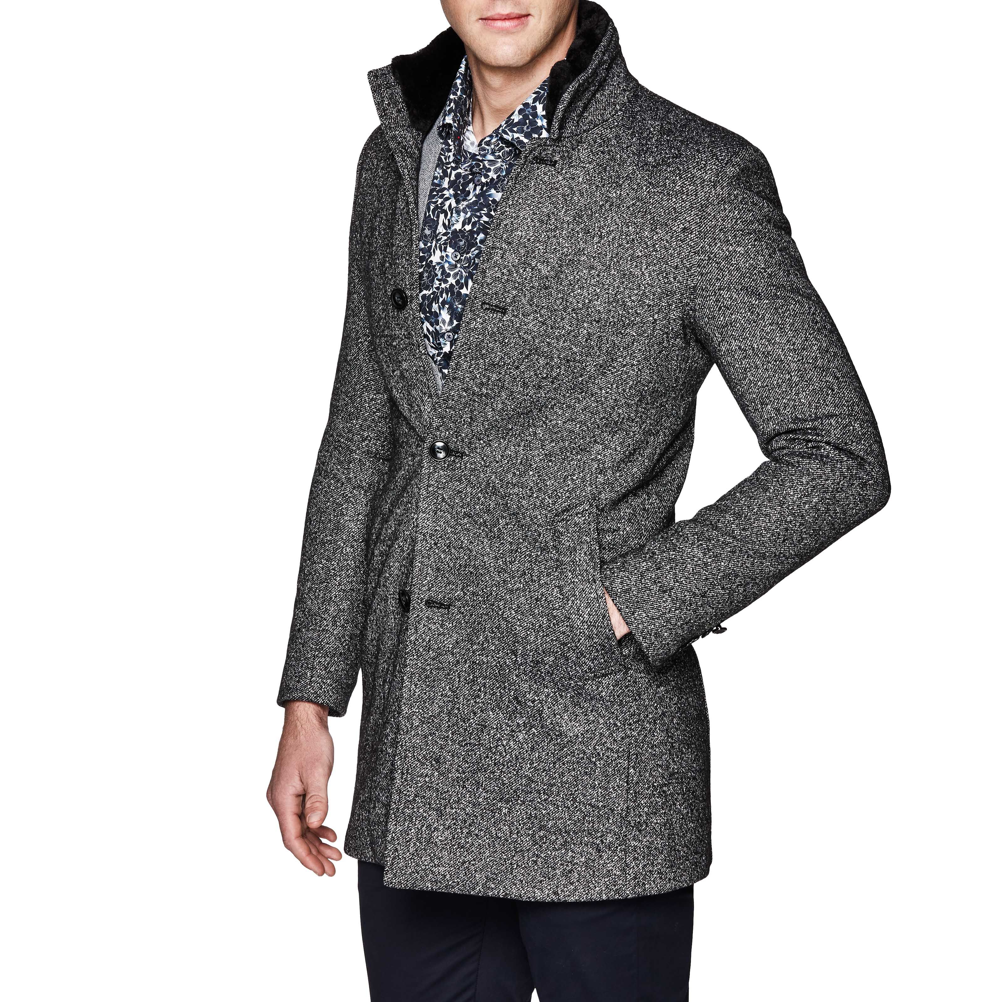 Grey herringbone coat on sale
