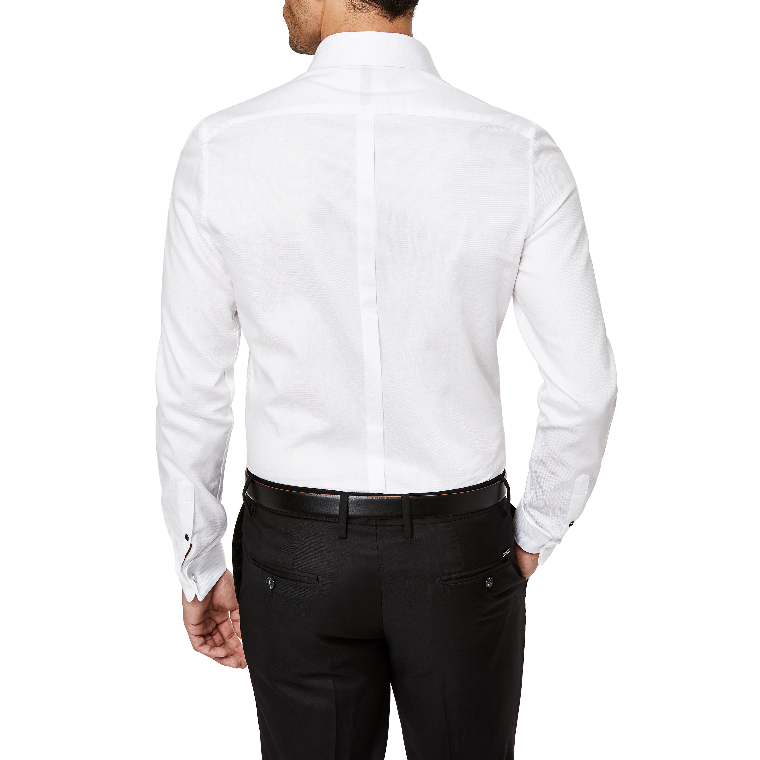 Ls Cotton Pleat Front Tux Shirt 
